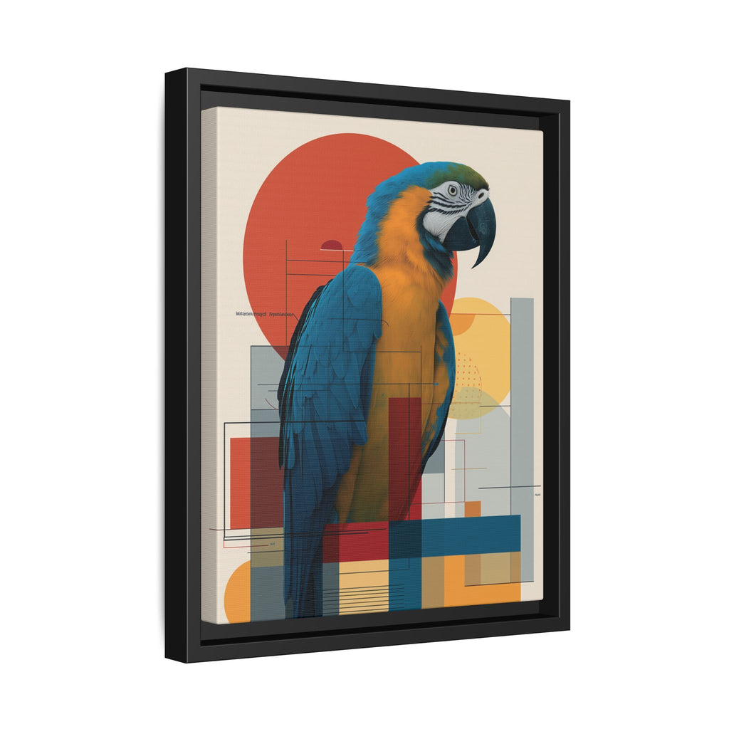 Macaw in Geometric Harmony: Modern Avian Portrait, Architectural Abstract Composition   |    Custom Orders Available