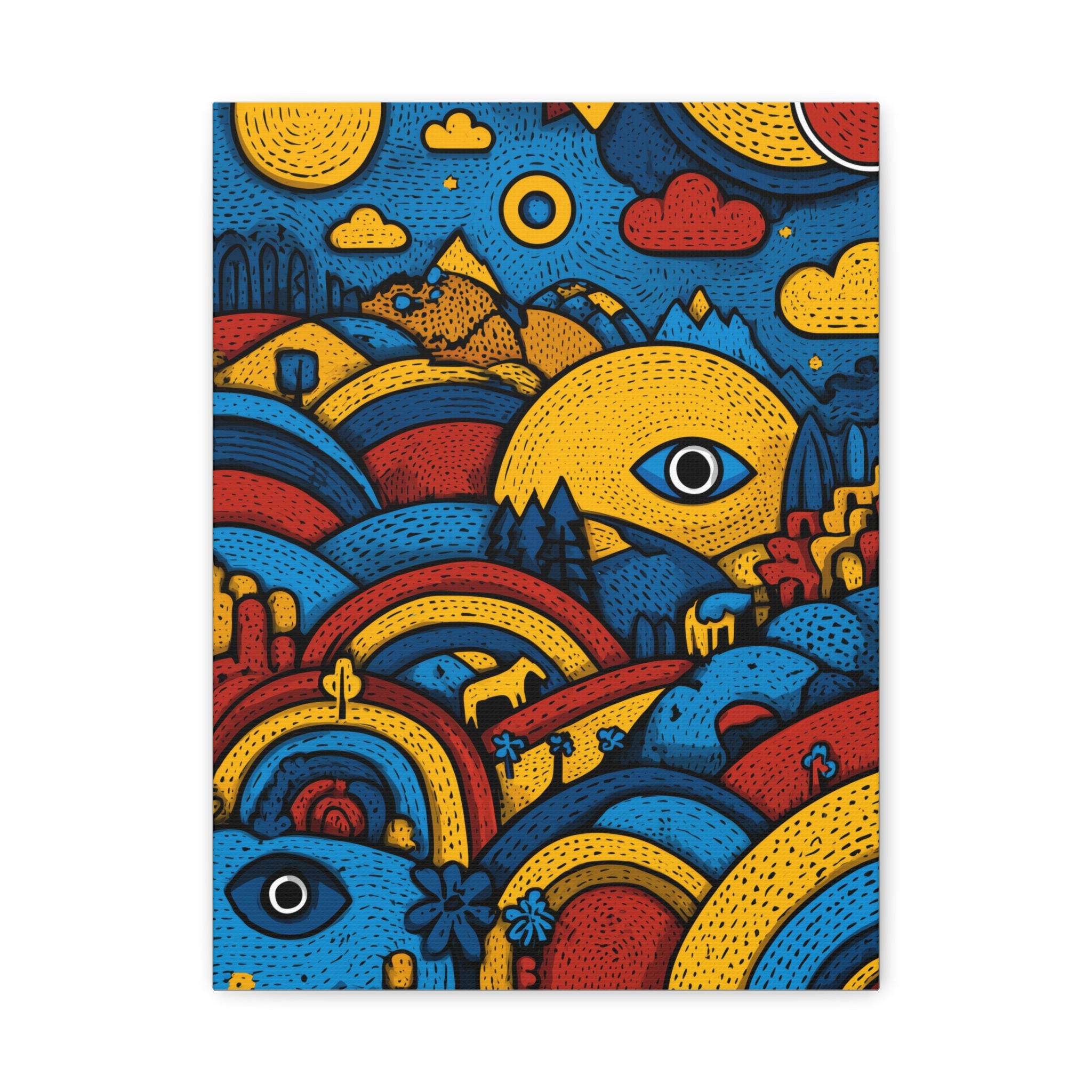 Colorful Landscape Canvas Artwork, Abstract Wall Decor, Home Wall Art, Boho Decor, Eye-catching Art for Living Room