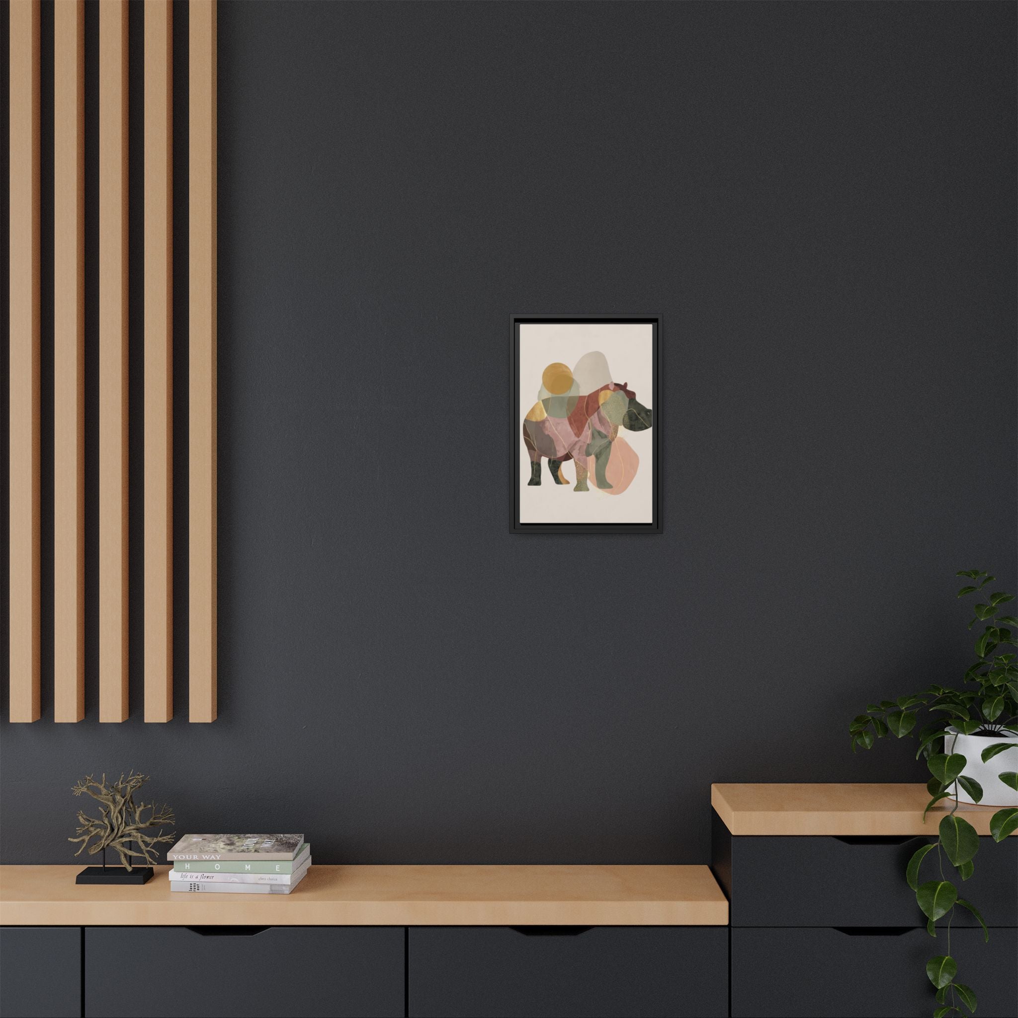 Geometric Harmony: Abstract Hippo Silhouette, Modern Minimalist Animal Art   |    Custom Orders Available