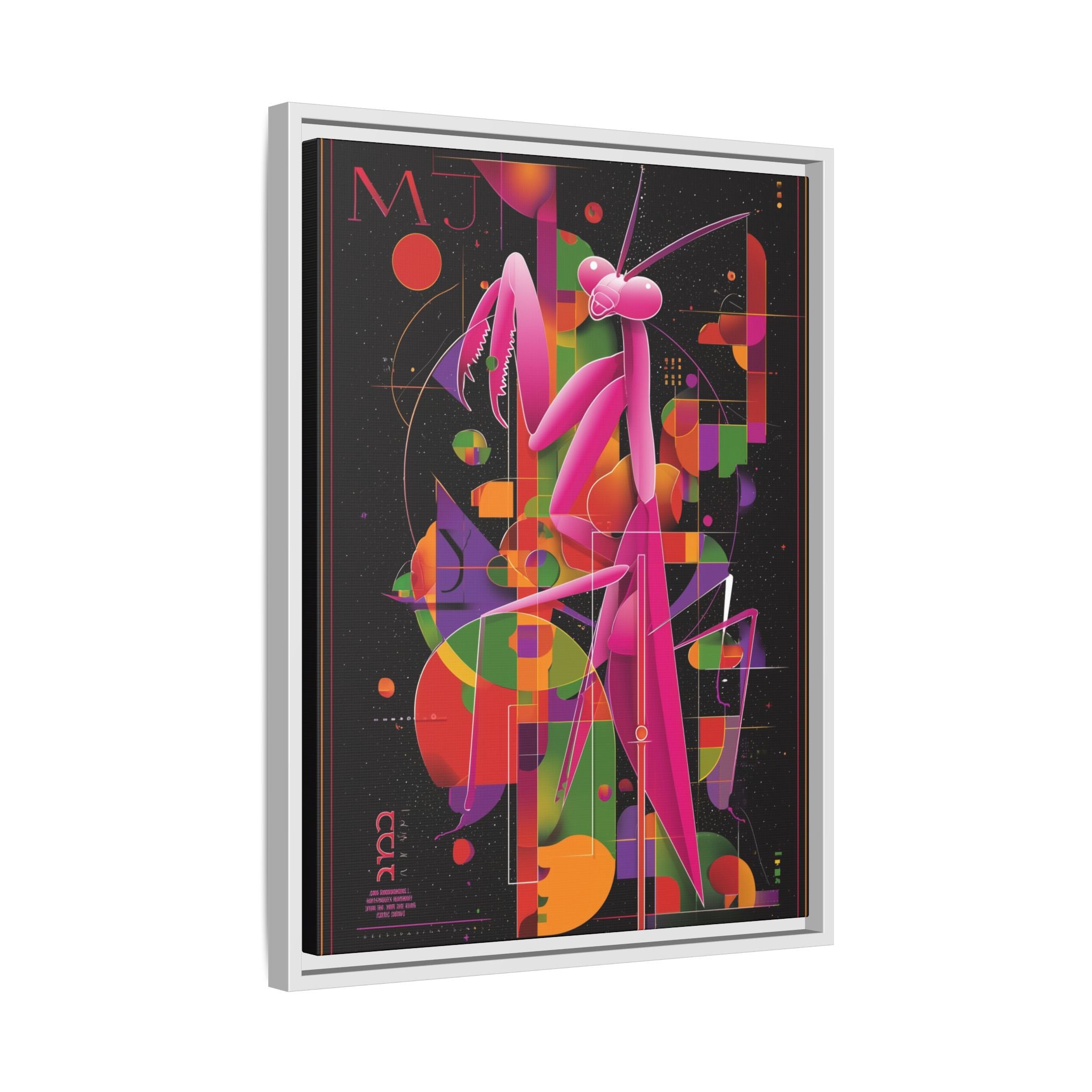 Geometric Mantis Framed Print : Starry Night Abstract, Graphic Design Poster   |  Personalized & Custom Orders Available