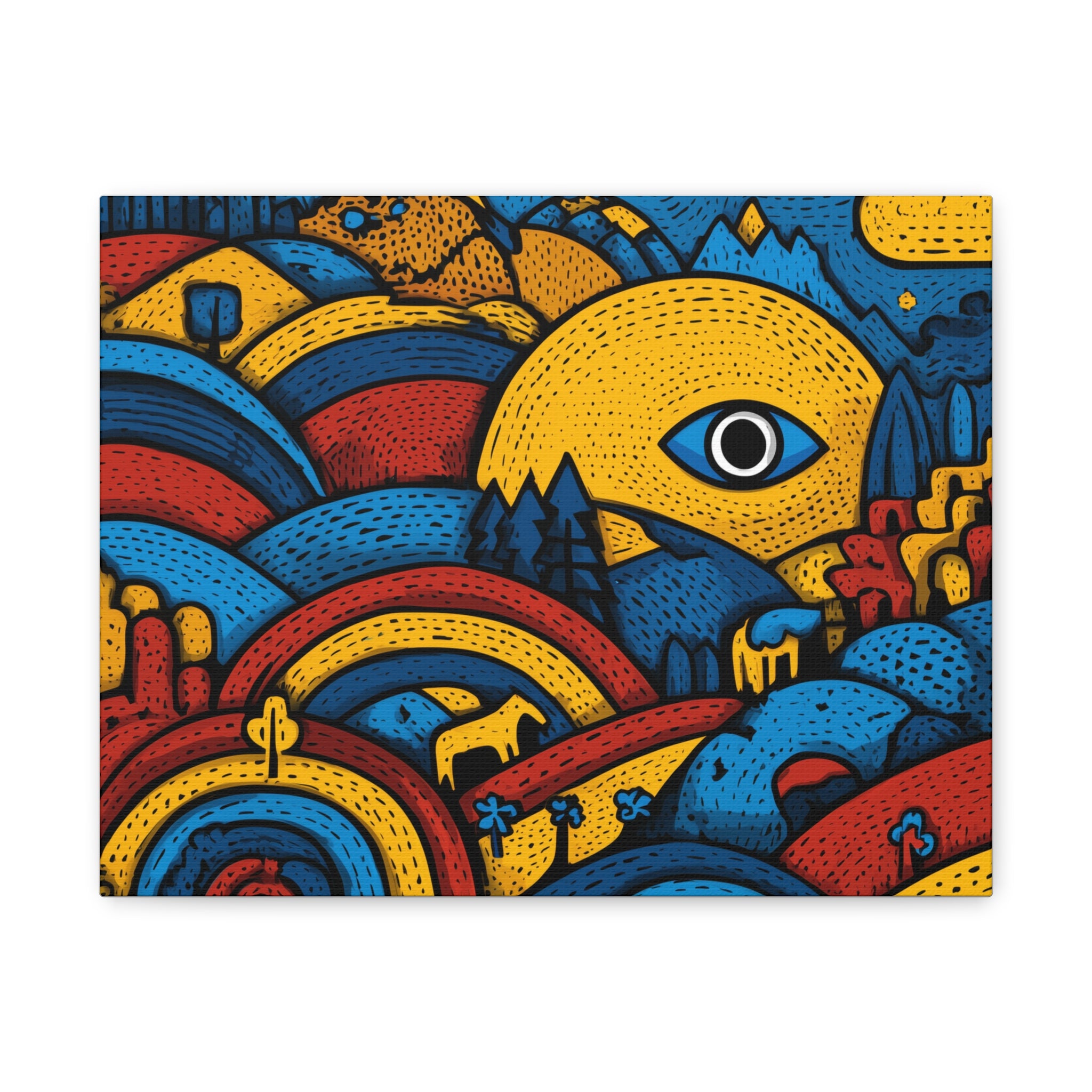 Colorful Landscape Canvas Artwork, Abstract Wall Decor, Home Wall Art, Boho Decor, Eye-catching Art for Living Room