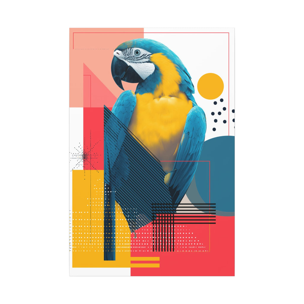 Macaw Geometry: Vibrant Avian Portrait, Modern Graphic Design Print   |    Custom Orders Available