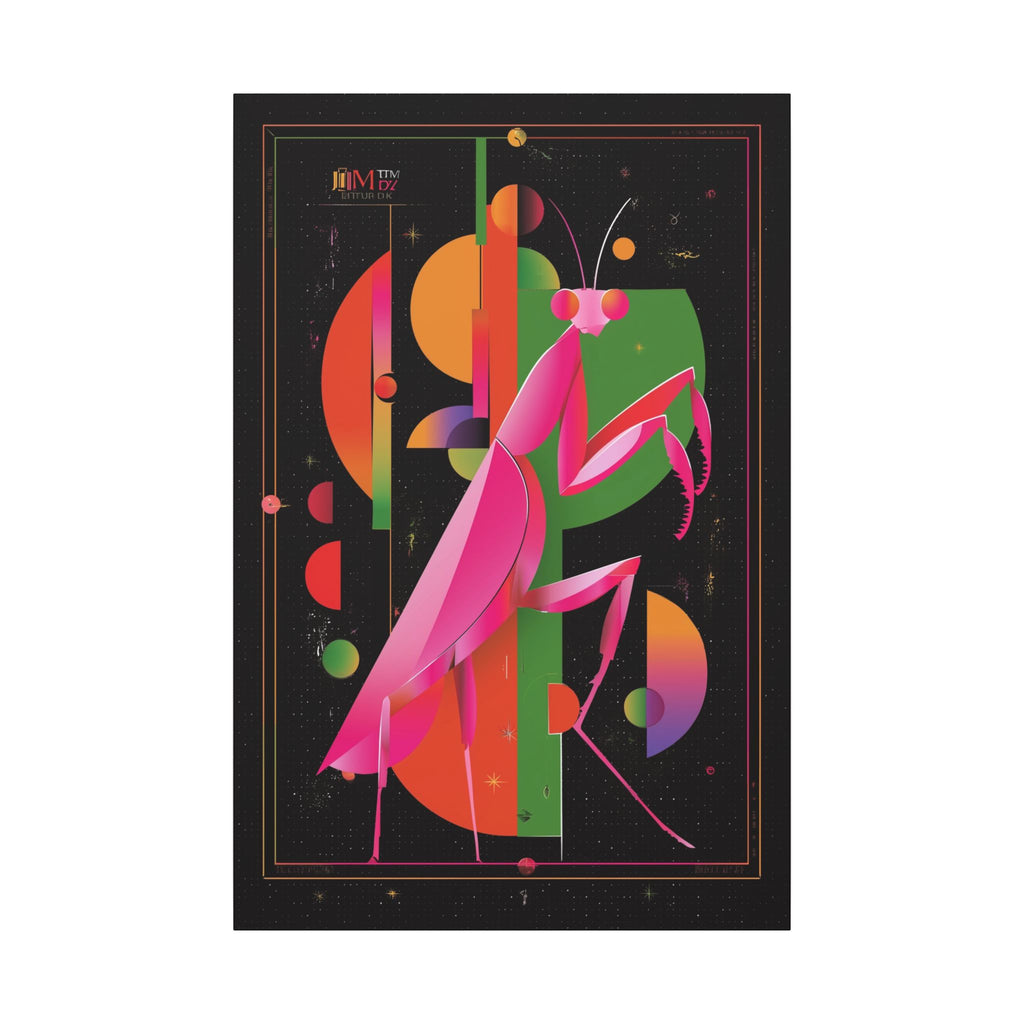 Cosmic Mantis: Geometric Insect Illustration, Cubist Space Design   |    Custom Orders Available