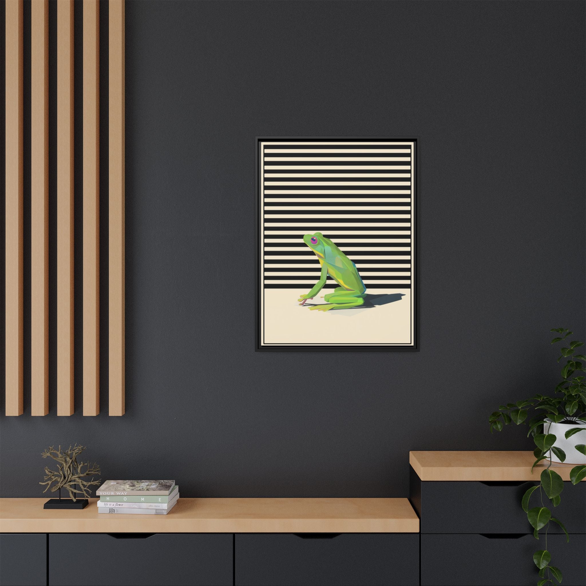 Geometric Frog Persona: Modern Wildlife Illustration, Vibrant Graphic Design   |  Personalized & Custom Orders Available