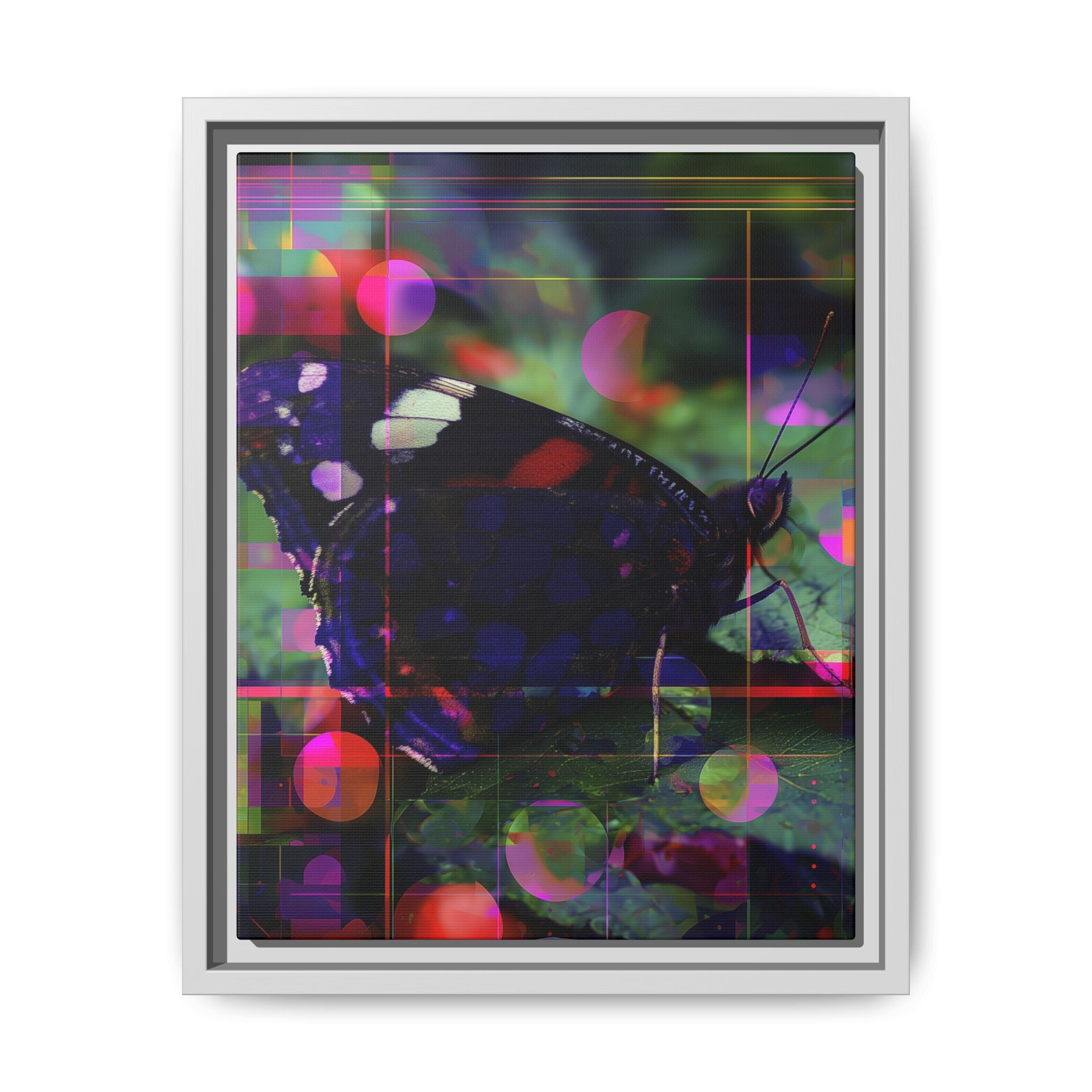 Geometric Butterfly Framed Print: Digital Glitch Butterfly Art, Geometric Nature Photography   |  Personalized & Custom Orders Available
