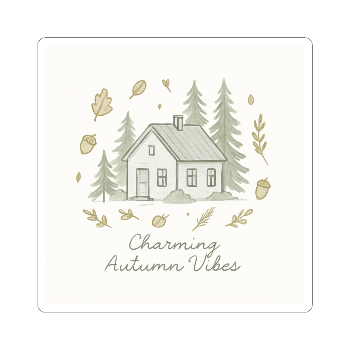 Sticker Set - Autumn Cabin Camping Vibes Kiss-Cut Stickers
