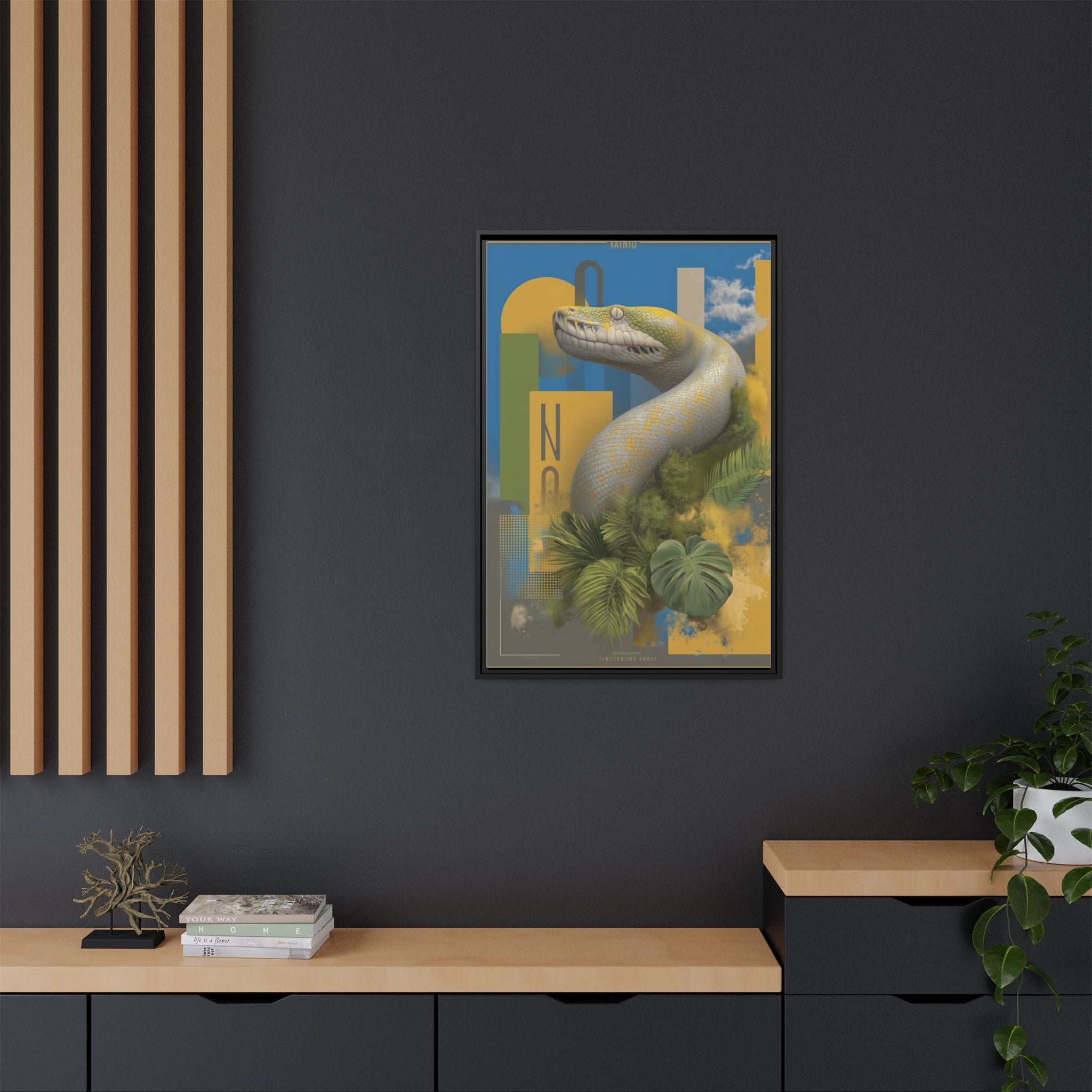 Serpent's Geometry: Tropical Anaconda Graphic Design, Modern Wildlife Illustration   |  Personalized & Custom Orders Available