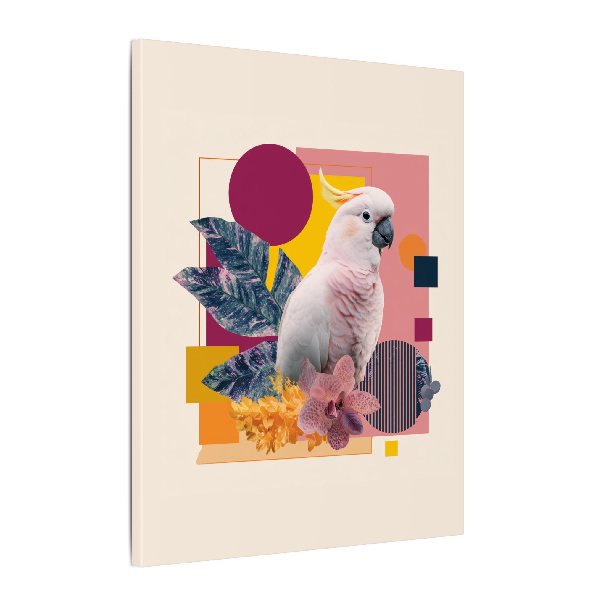 Cockatoo Chromatics: Geometric Botanical Fusion, Modern Graphic Design   |    Custom Orders Available