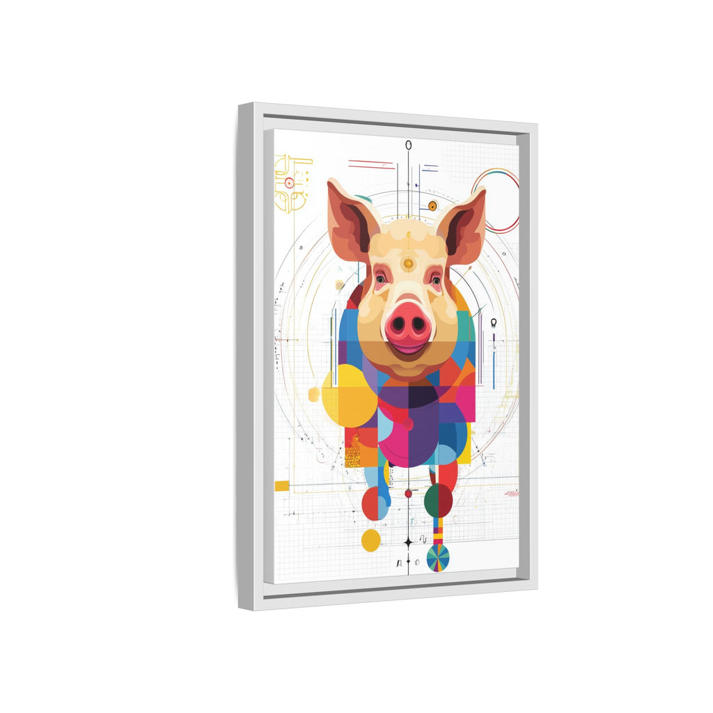 Geometric Pig: Digital Cubist Portrait, Mathematical Animal Abstraction   |    Custom Orders Available