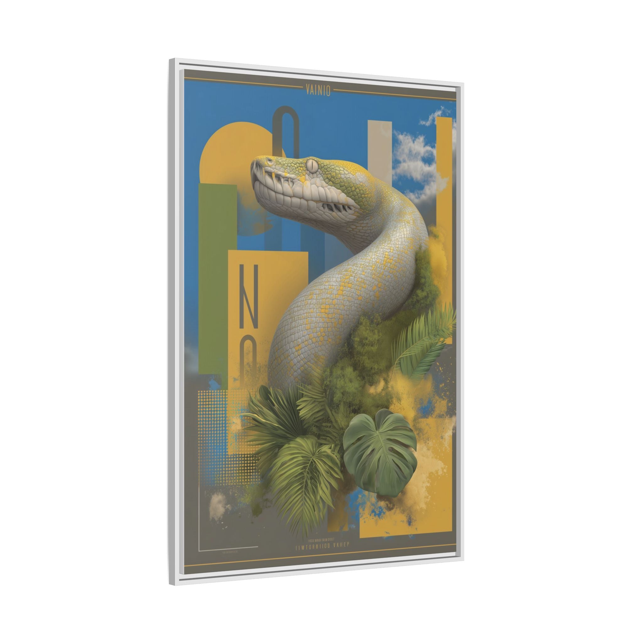 Serpent's Geometry: Tropical Anaconda Graphic Design, Modern Wildlife Illustration   |  Personalized & Custom Orders Available