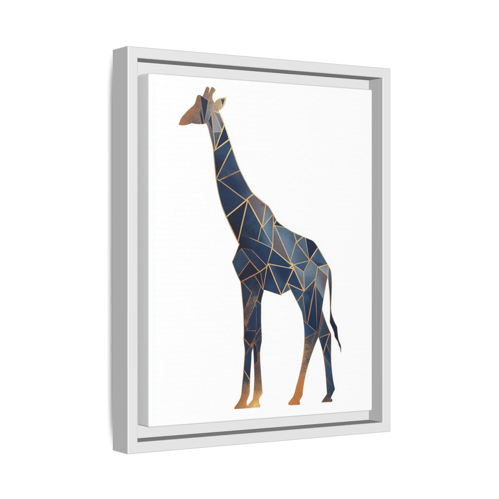 Geometric Giraffe Framed Print : Faceted Blue Mosaic, Modern Wildlife Art   |  Personalized & Custom Orders Available