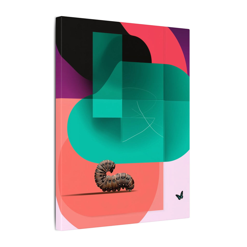 Metamorphosis in Geometry: Abstract Caterpillar Design, Geometric Color Study   |    Custom Orders Available