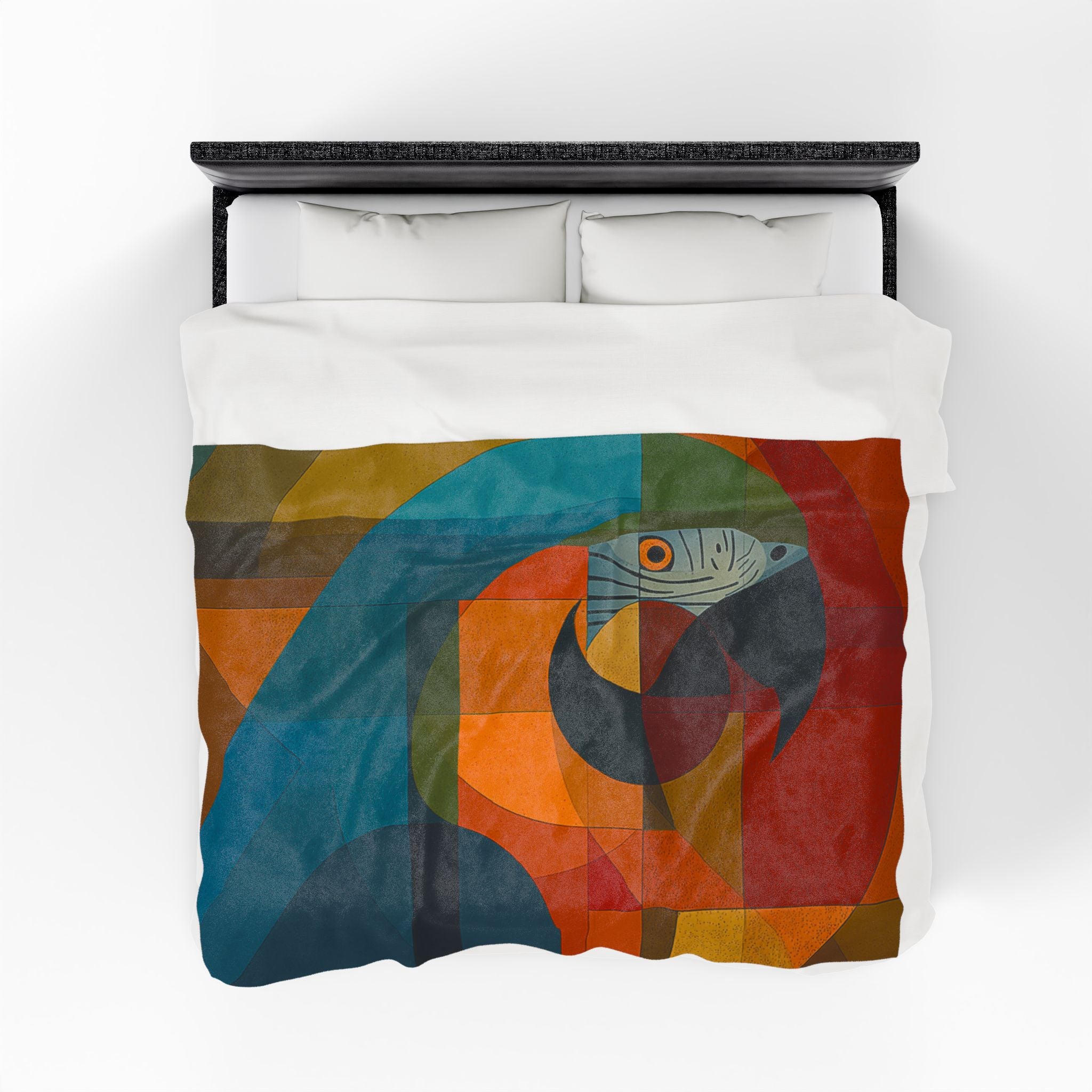 Geometric Parrot: Cubist Digital Illustration, Tropical Bird Abstract Art   |    Custom Orders Available