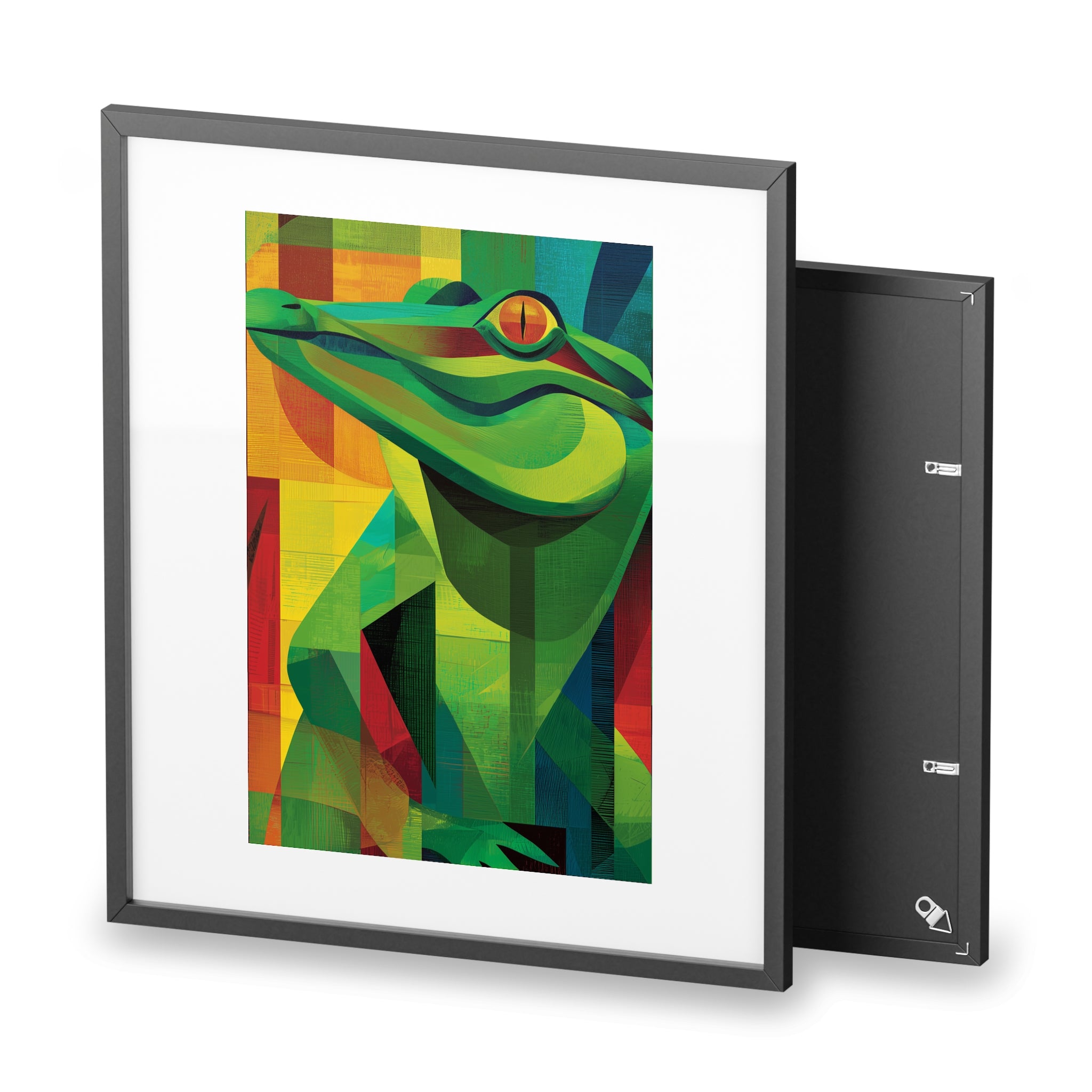 Vibrant Alligator Art Framed Poster, Colorful Wall Decor, Nature-Inspired Home Decor, Unique Gift for Animal Lovers, Modern Art Print