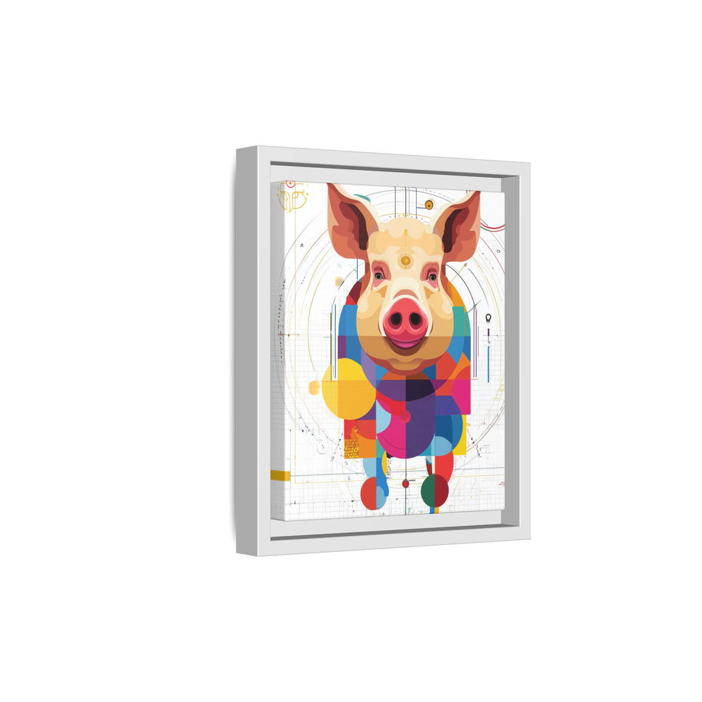 Geometric Pig: Digital Cubist Portrait, Mathematical Animal Abstraction   |    Custom Orders Available