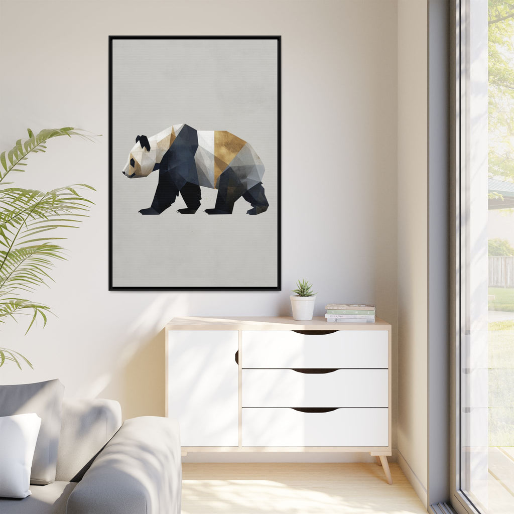 Geometric Panda: Low-Poly Digital Art, Metallic Contemporary Design   |  Personalized & Custom Orders Available