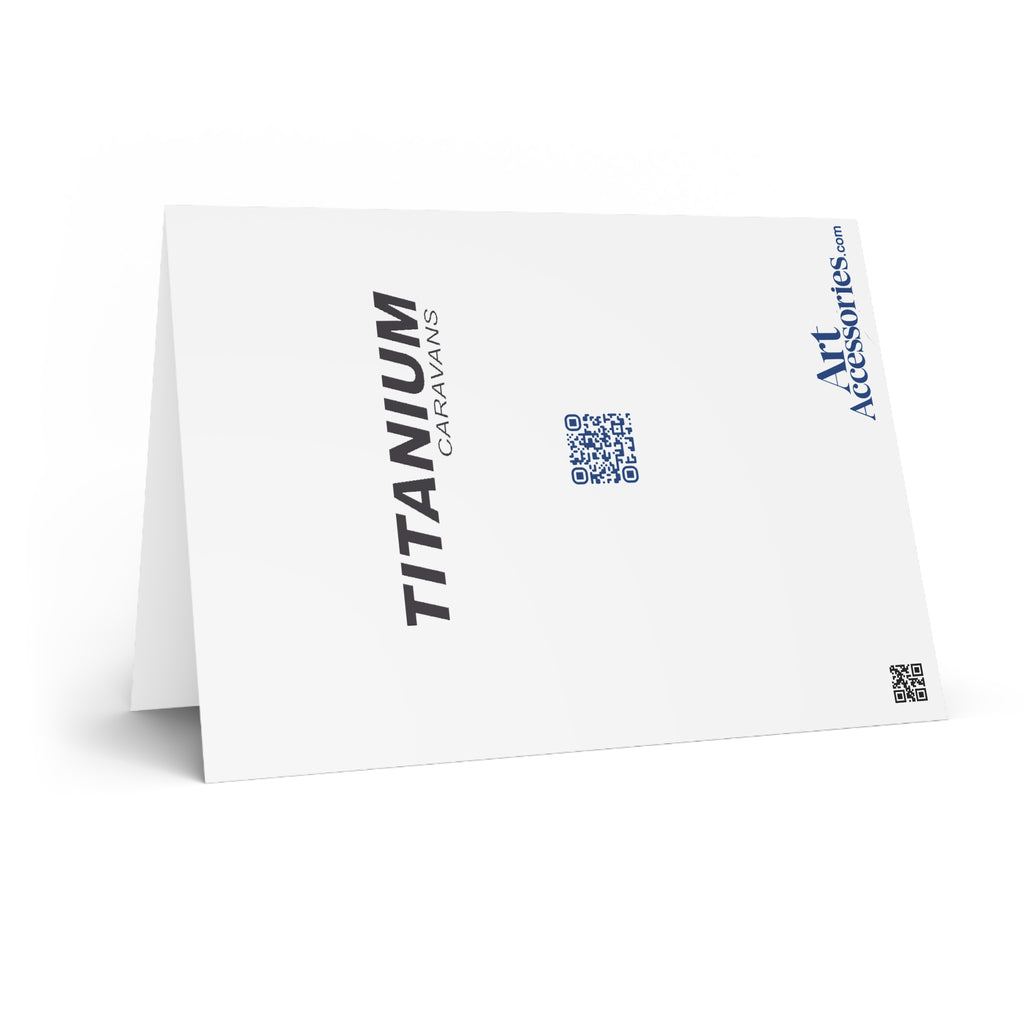 Copy of Camping Caravan Greeting Card — Retro Camper & Pine Trees Note Card