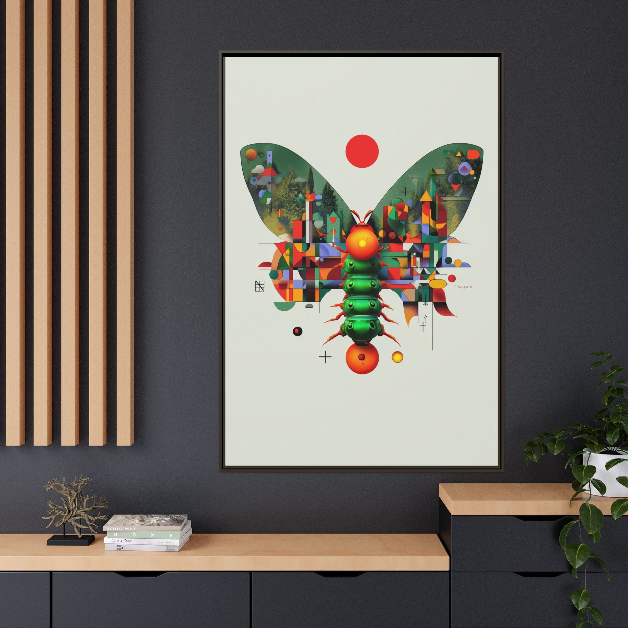 Digital Butterfly Framed Print, Cubist Architectural Abstraction   |  Personalized & Custom Orders Available