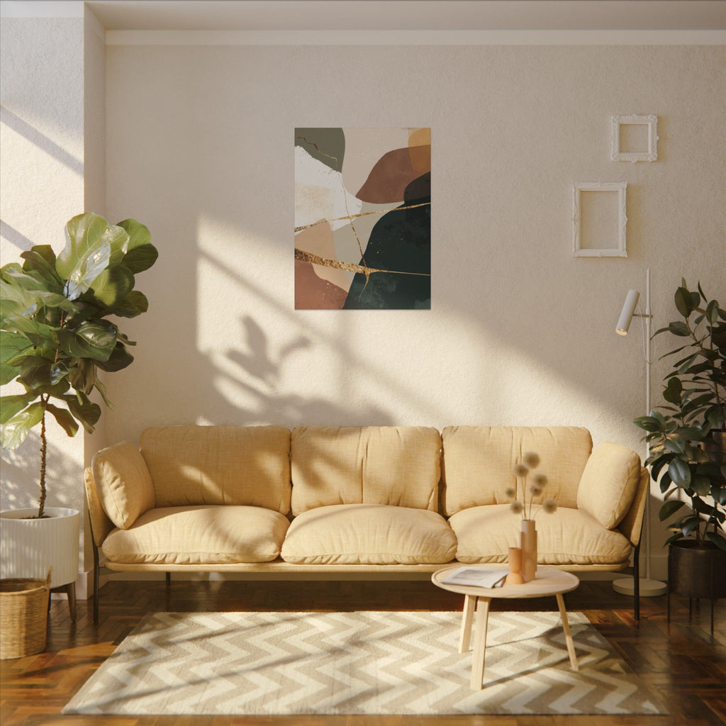 Canvas Print, Abstract Earthy Gold Wall Art, Modern Designer Home Decor, Stretched Matte Canvas; Thick, Multi-Size, Office Decor