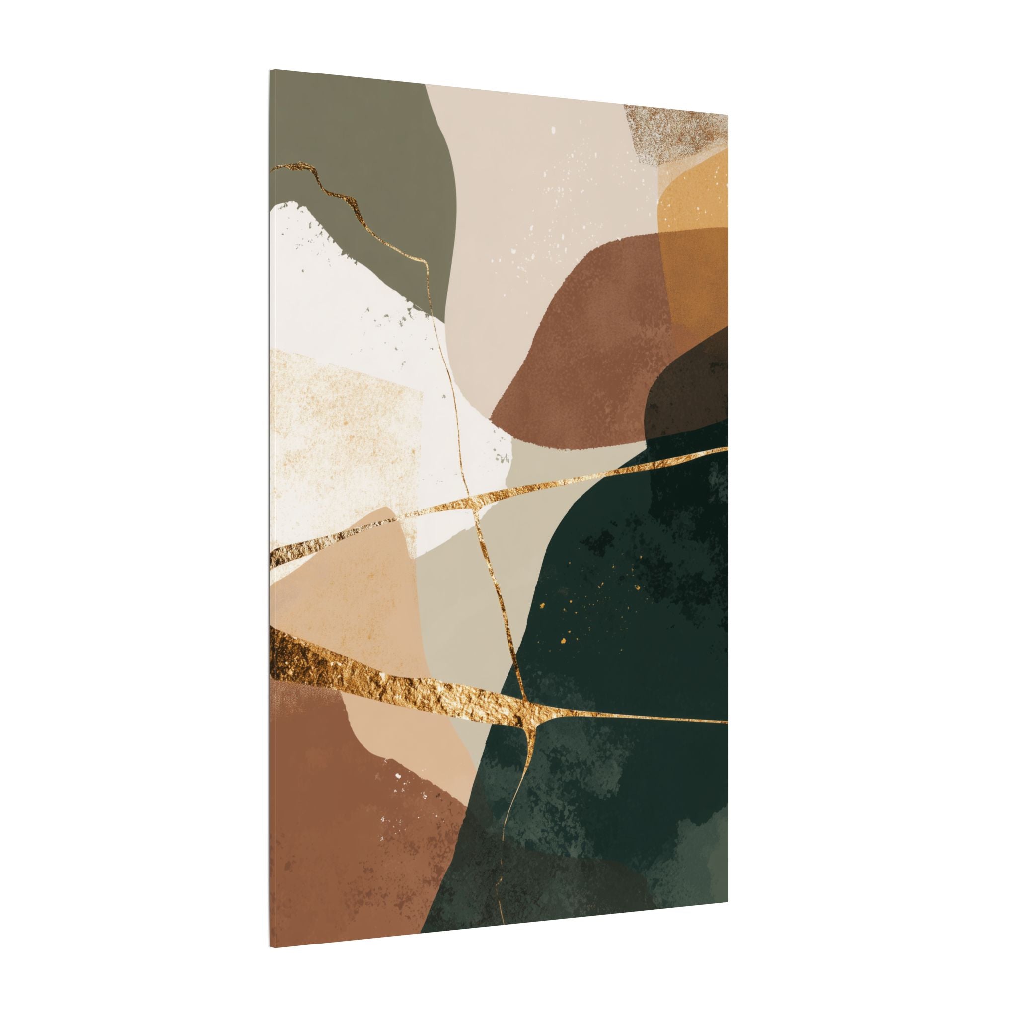 Canvas Print, Abstract Earthy Gold Wall Art, Modern Designer Home Decor, Stretched Matte Canvas; Thick, Multi-Size, Office Decor