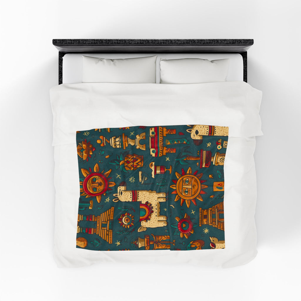 Mesoamerican Fiesta: Vibrant Southwestern Aztec Pattern, Flat Cartoon Style Seamless Design   |   Custom Orders Accepted