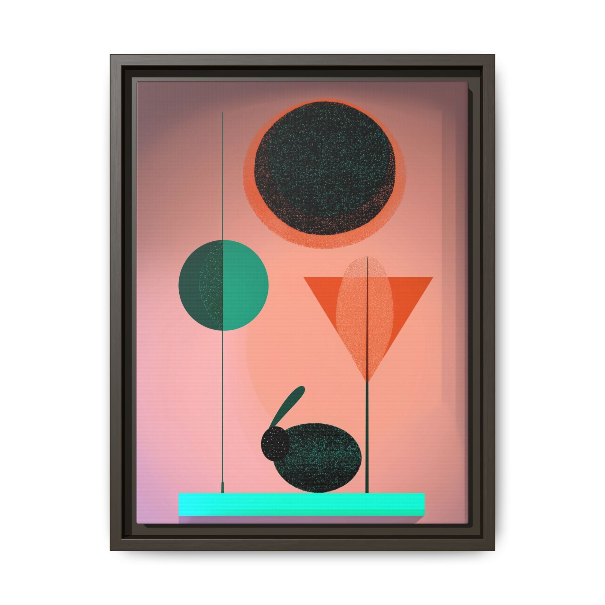 Geometric Harmony: Abstract Minimalist Composition, Organic Shapes and Color Play, Geometric Design with Teal and Orange Palette   |