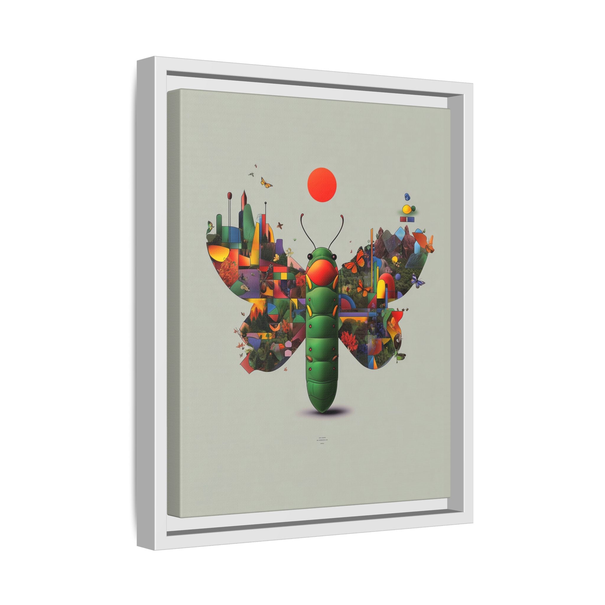 Geometric Chrysalis Framed Print : Butterfly Transformation, Digital Abstract Landscape Metaphor   |  Personalized & Custom Orders