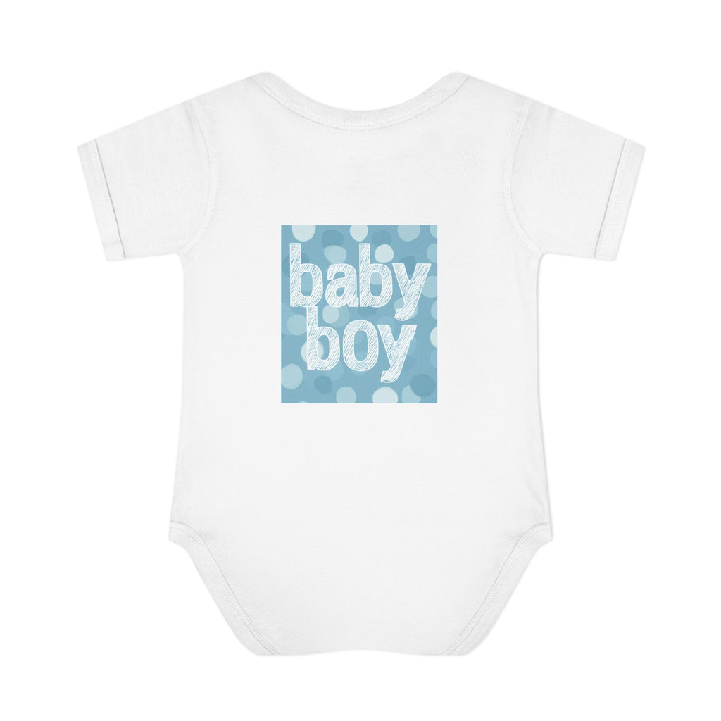 Baby Boy Bodysuit – Blue Polka Dot Infant Onesie