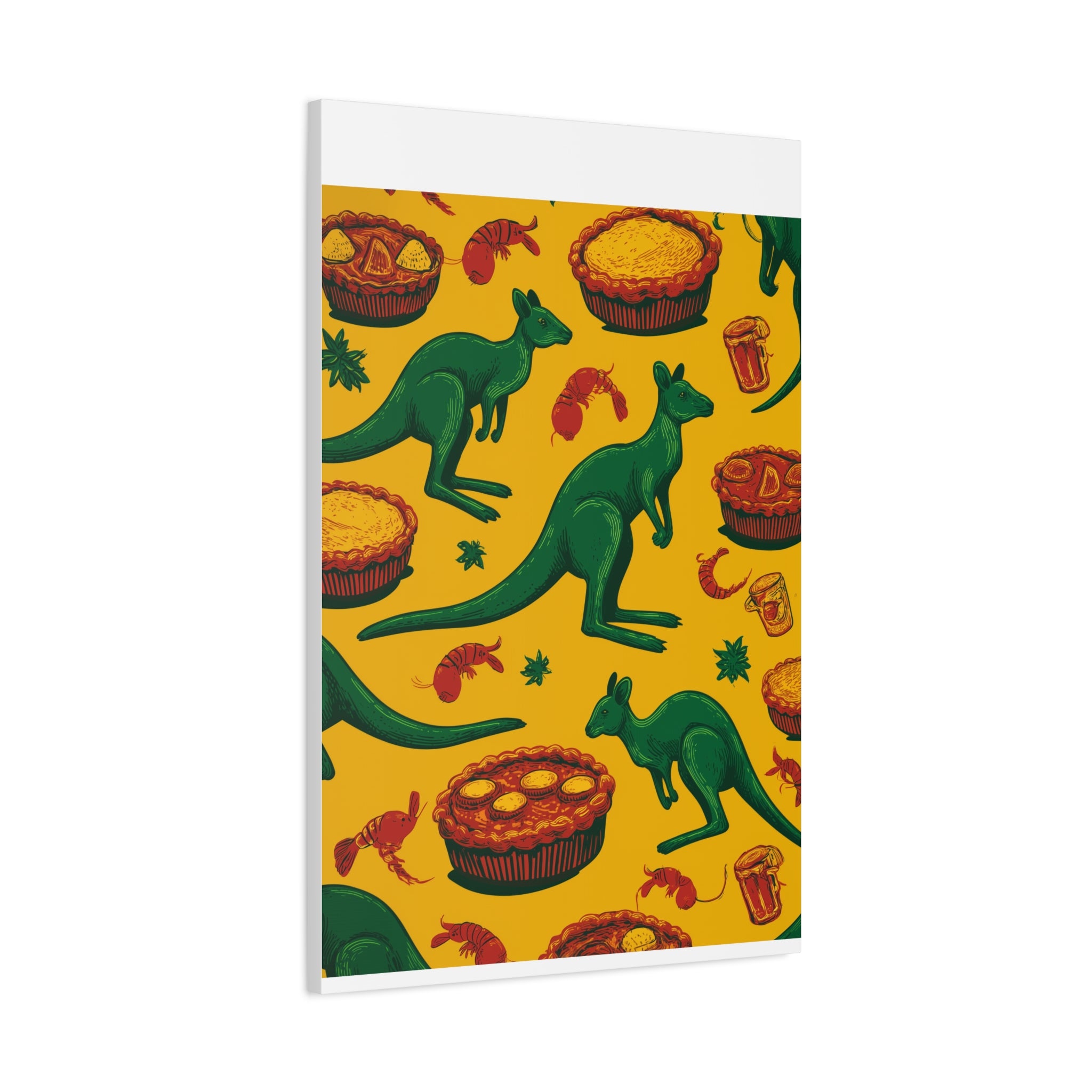 Kangaroo Canvas Wall Art, Vibrant Animal Decor, Unique Gift for Nature Lovers, Fun Kitchen Wall Hanging, Australian Themed Art