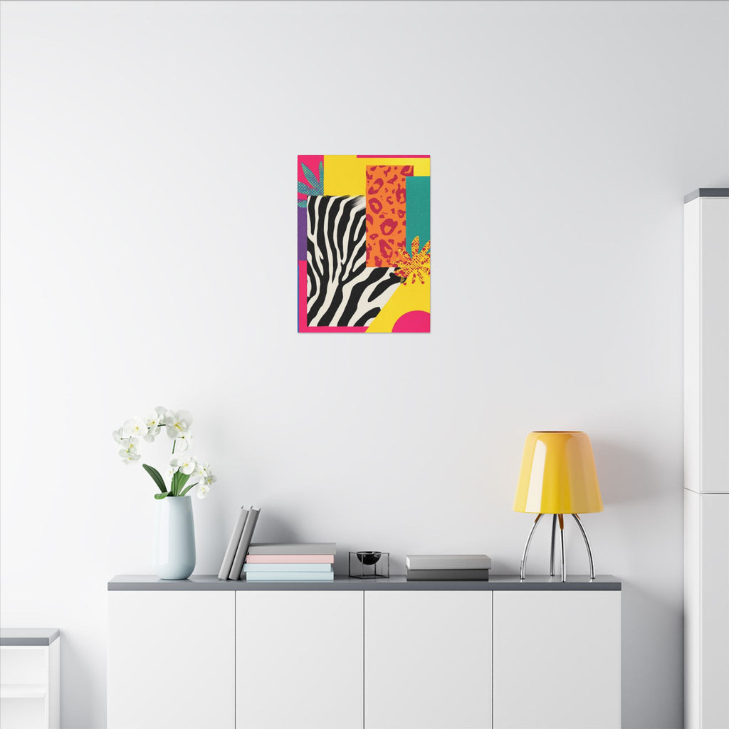 Copy of Pop Geometry: Zebra Leopard Fusion, Geometric Color Block, Modern Abstract Design   |   Custom Orders Accepted