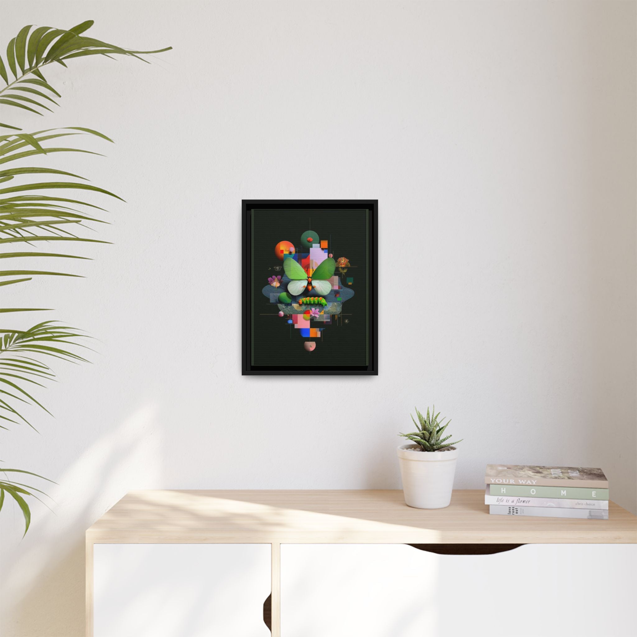 Metamorphosis Geometry Framed Print : Digital Nature Synthesis, Butterfly Abstraction   |  Personalized & Custom Orders Available
