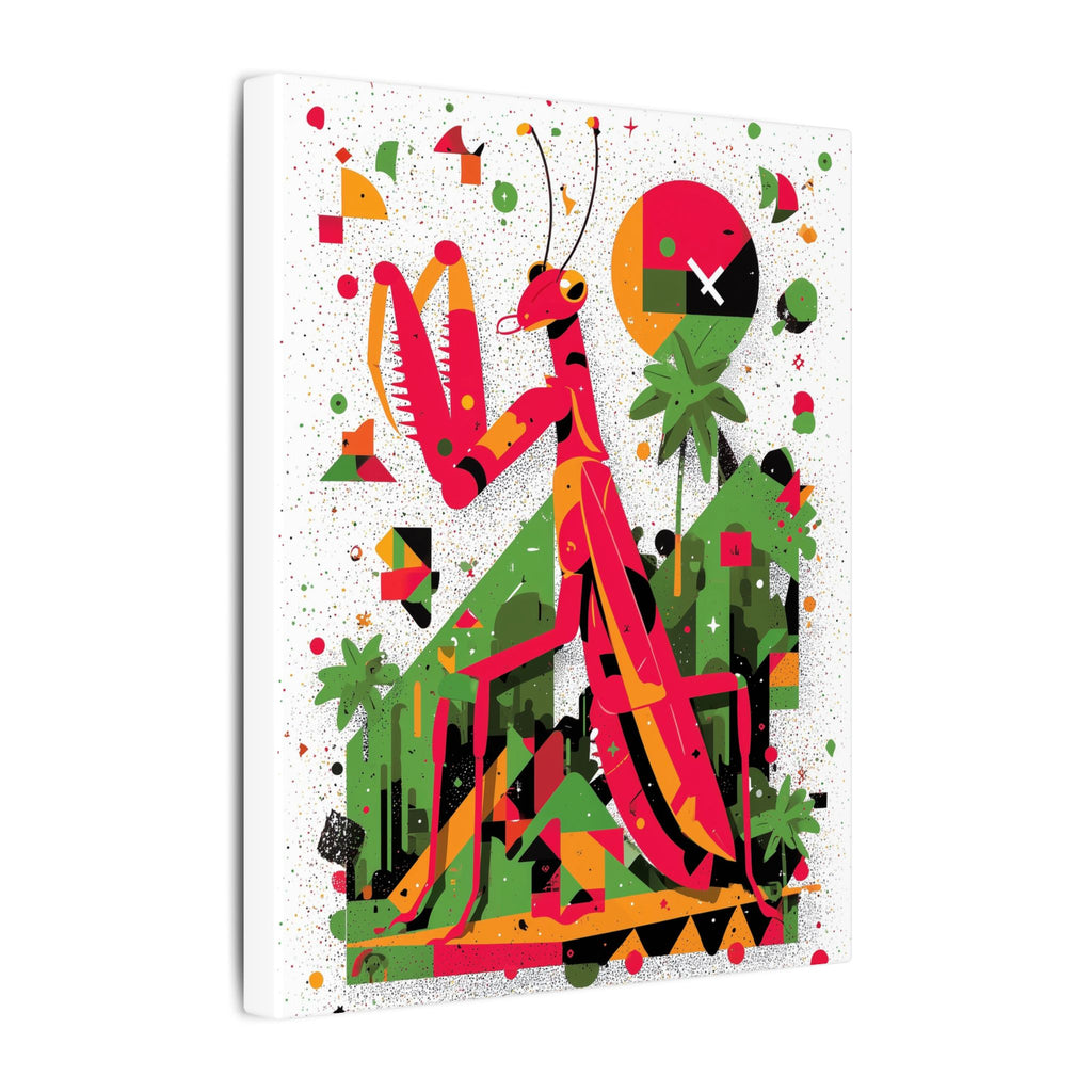 Geometric Praying Mantis: Cubist Insect Landscape, Digital Abstract Composition   |    Custom Orders Available