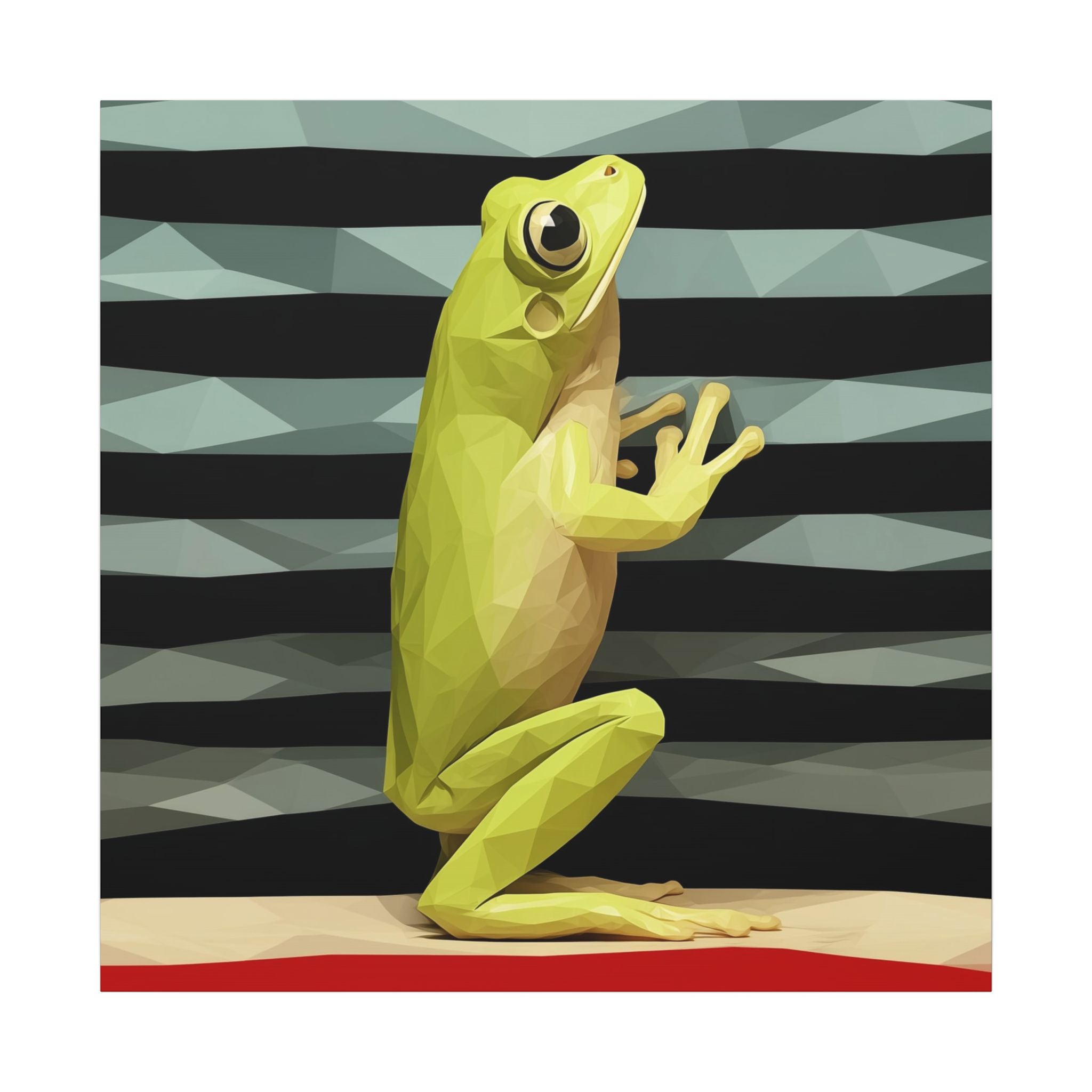 Geometric Frog: Low-Poly Digital Art, Vibrant Yellow Amphibian Illustration   |    Custom Orders Available