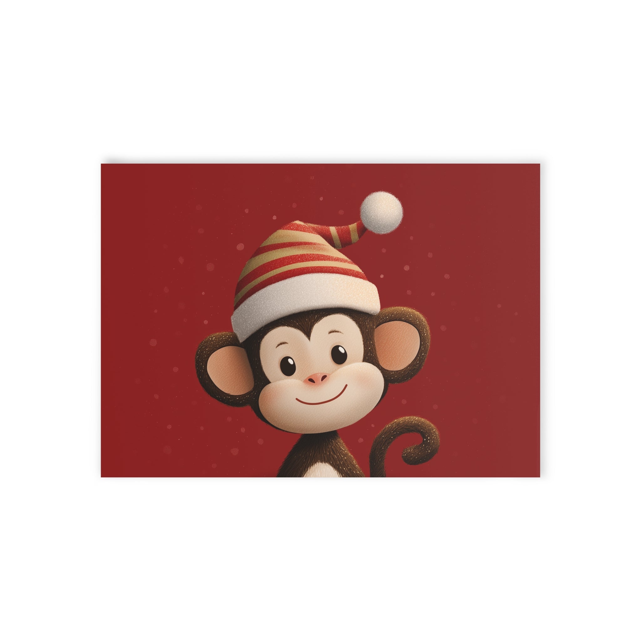 Festive Monkey Holiday Cards - Cute Two-Sided Christmas Greetings, Animal-Themed Greetings, Fun Holiday Stationery, Card Set, Seasonal Decor