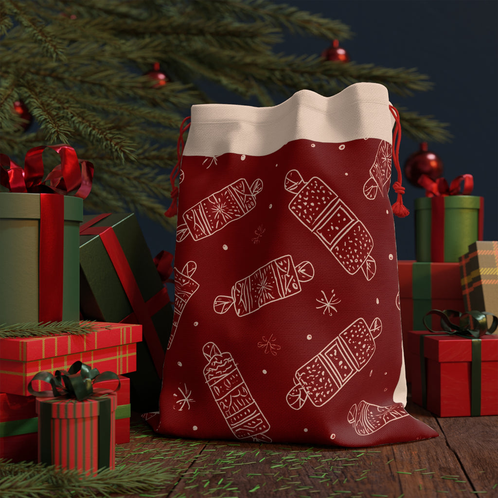 Christmas Cracker Gift Bag - Kids Holiday Present Wrapping, Santa Claus Design, Festive Party Favors, Stocking Stuffer, Cute Xmas Packaging