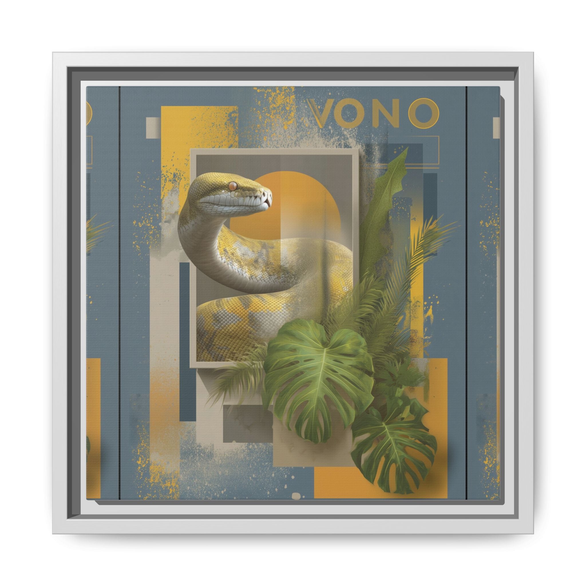 Serpent of Geometric Dimensions: Tropical Vono Design, Abstract Wildlife Art   |  Personalized & Custom Orders Available