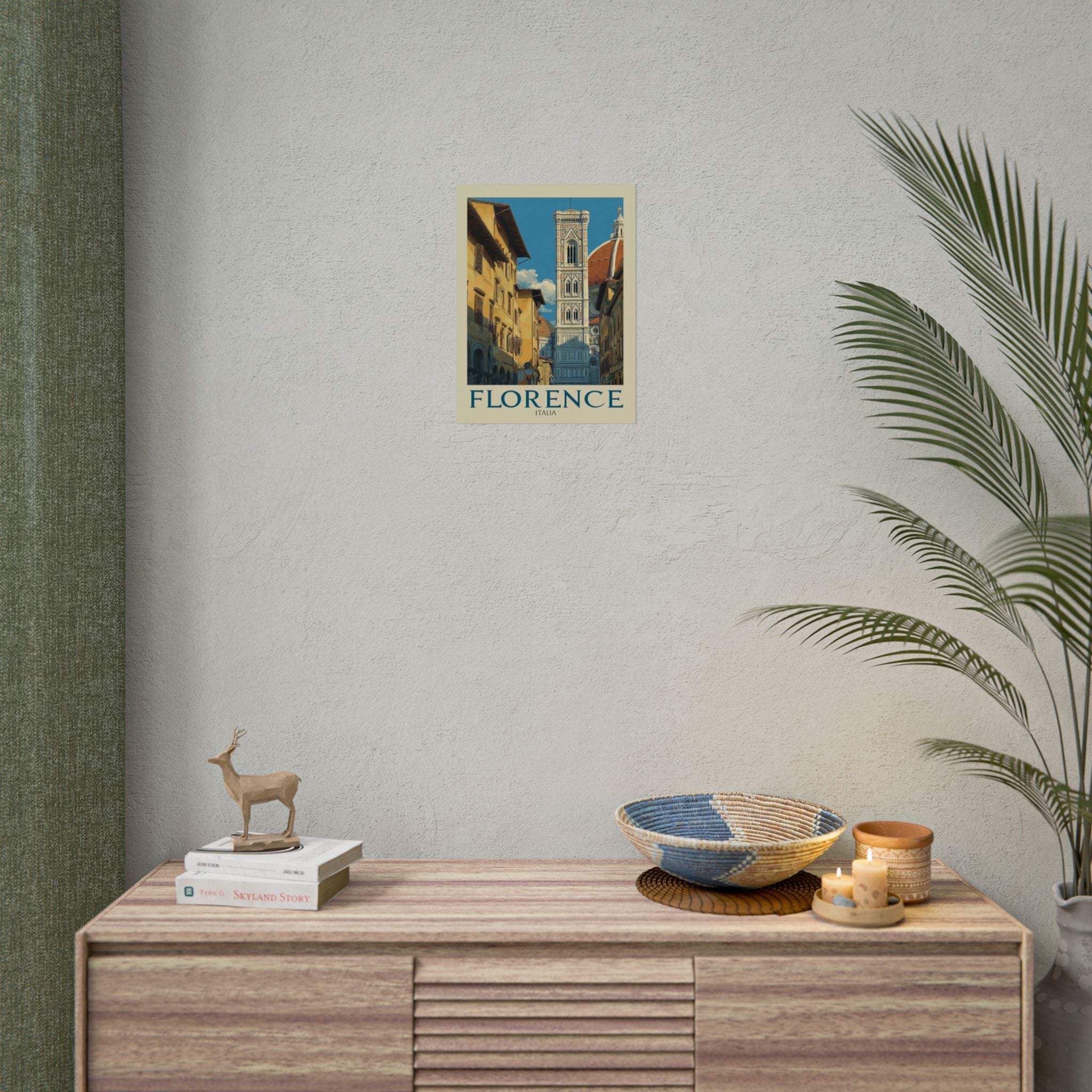 Giotto's Campanile: Vintage Florence Travel Poster, Mid-Century Architectural Illustration   |    Custom Orders Available
