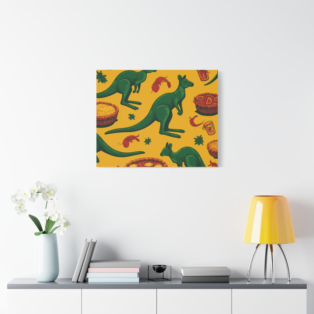 Kangaroo Canvas Wall Art, Vibrant Animal Decor, Unique Gift for Nature Lovers, Fun Kitchen Wall Hanging, Australian Themed Art