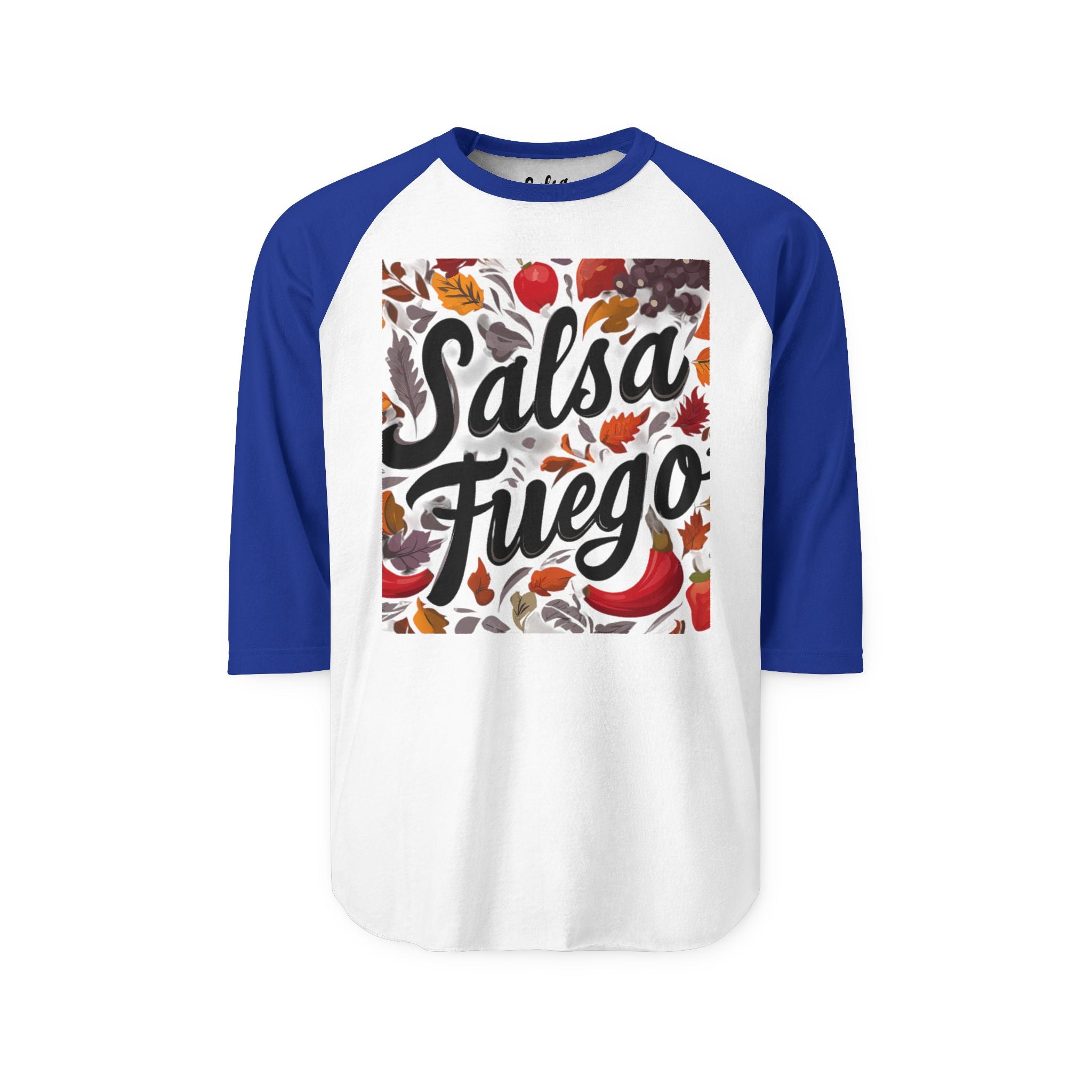 Salsa Fuego Raglan Shirt — Spicy Salsa Dancing Basebell Style Tshirt Tee