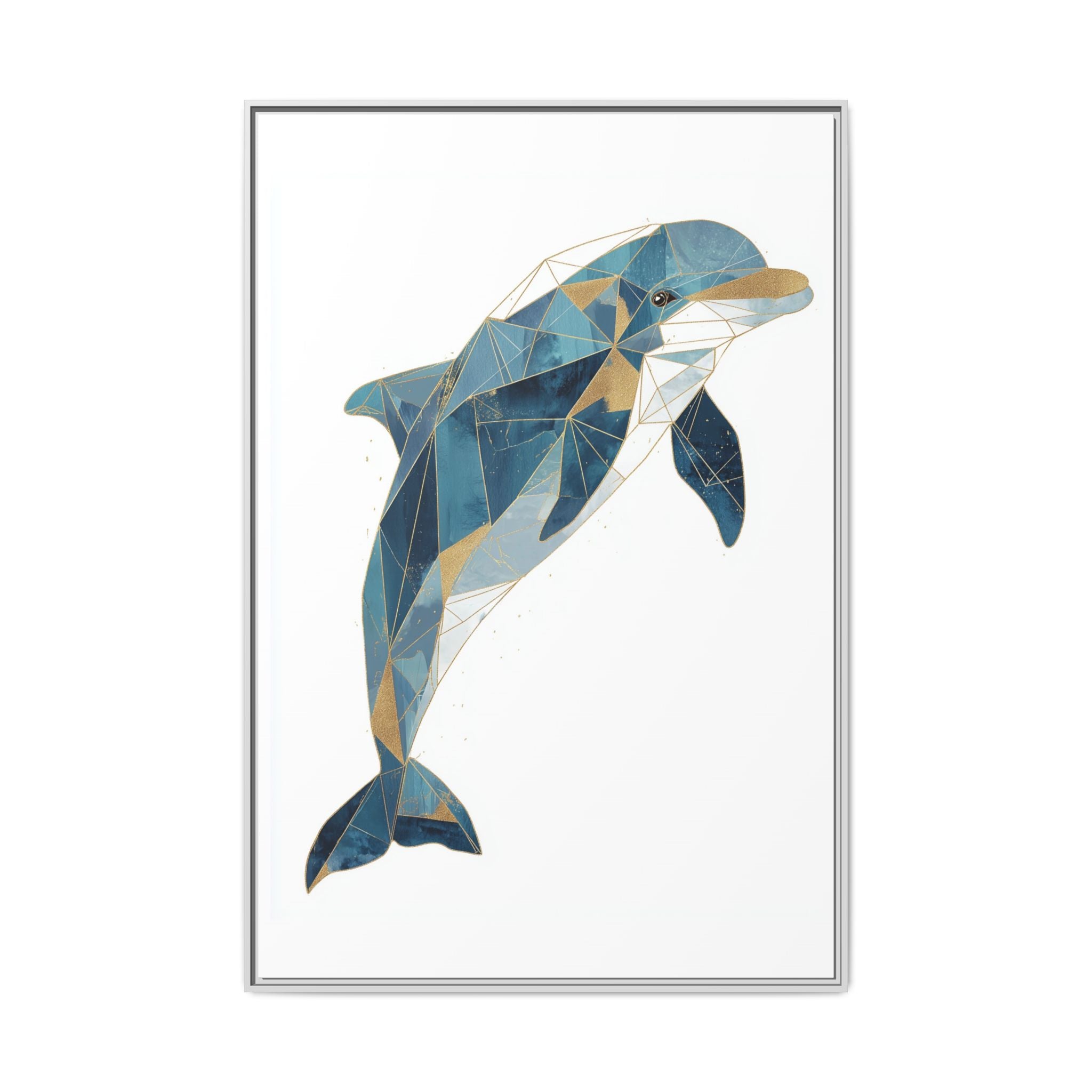 Oceanic Geometry: Dolphin in Blue Polygons, Modern Marine Art   |  Personalized & Custom Orders Available