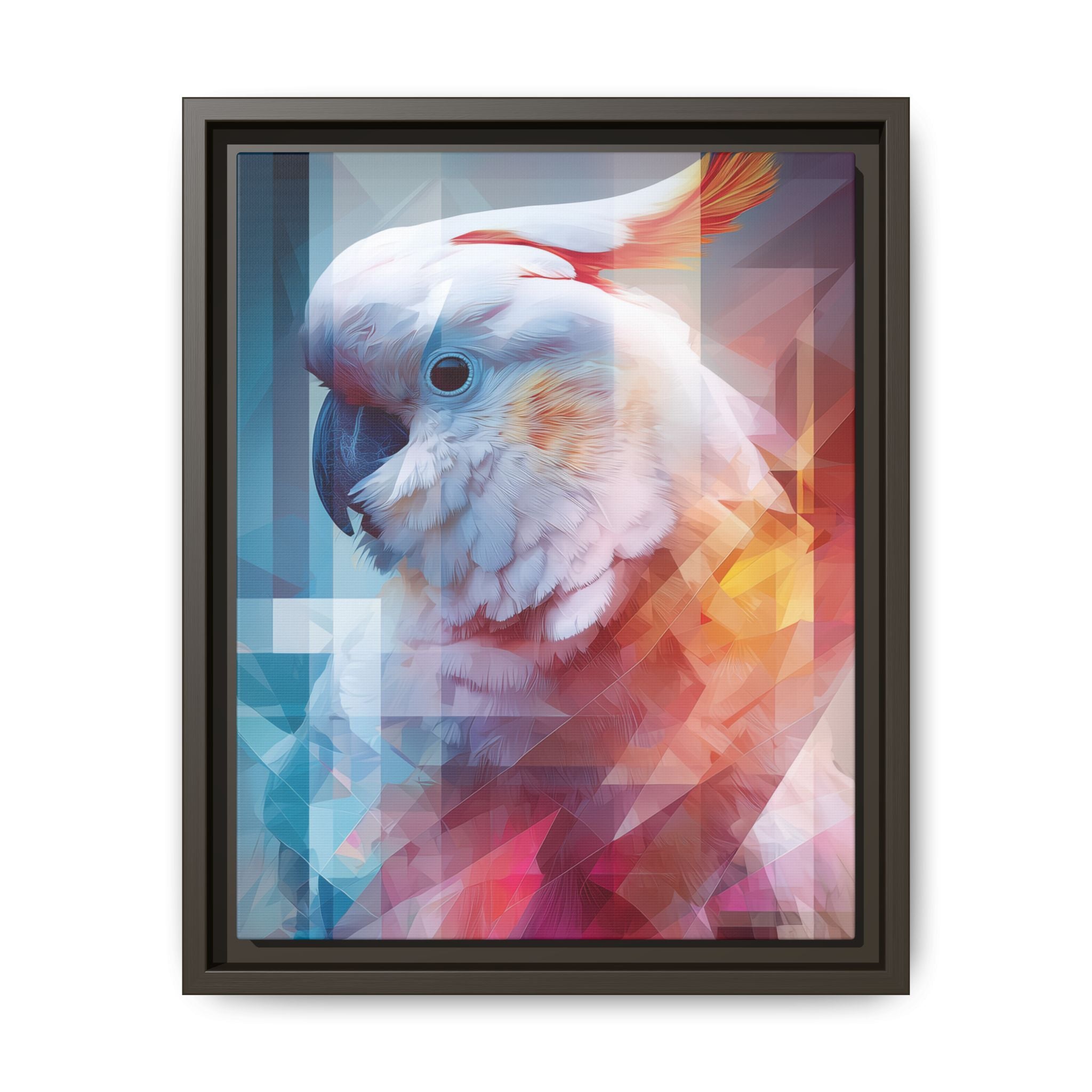 Fractured Cockatoo: Geometric Wildlife Portrait, Low-Poly Digital Art   |    Custom Orders Available