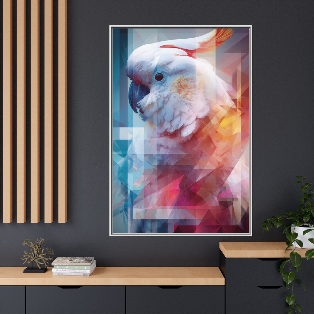 Fractured Cockatoo: Geometric Wildlife Portrait, Low-Poly Digital Art   |    Custom Orders Available