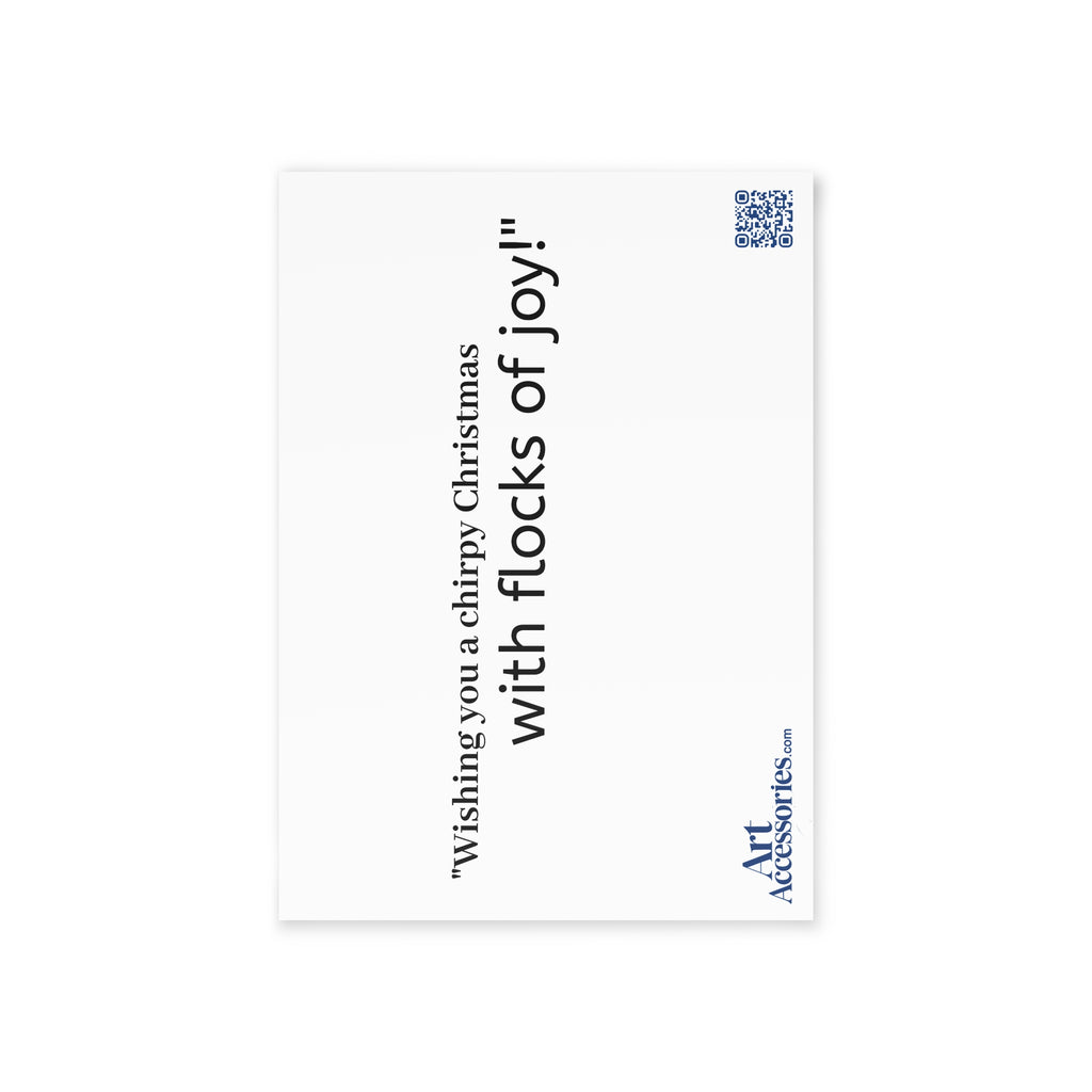 Merry Christmas Holiday Cards, Festive Greeting Cards, Two-Sided Christmas Cards, Chirpy Christmas Cards, Seasonal Greeting Cards,