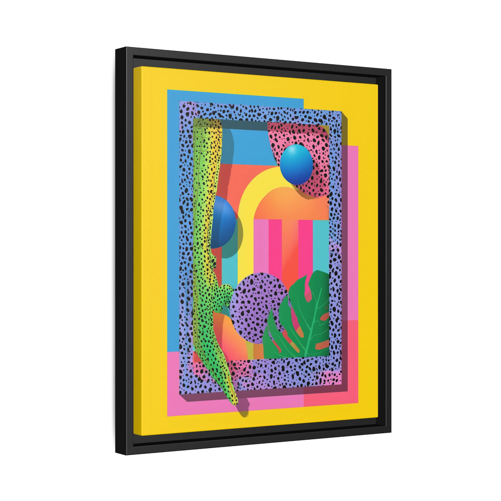 Geometric Rhythms: Abstract Layers of Color, Dimensional Shapes and Tropical Elements, Vibrant Modern Art Composition   |   Custom Orders