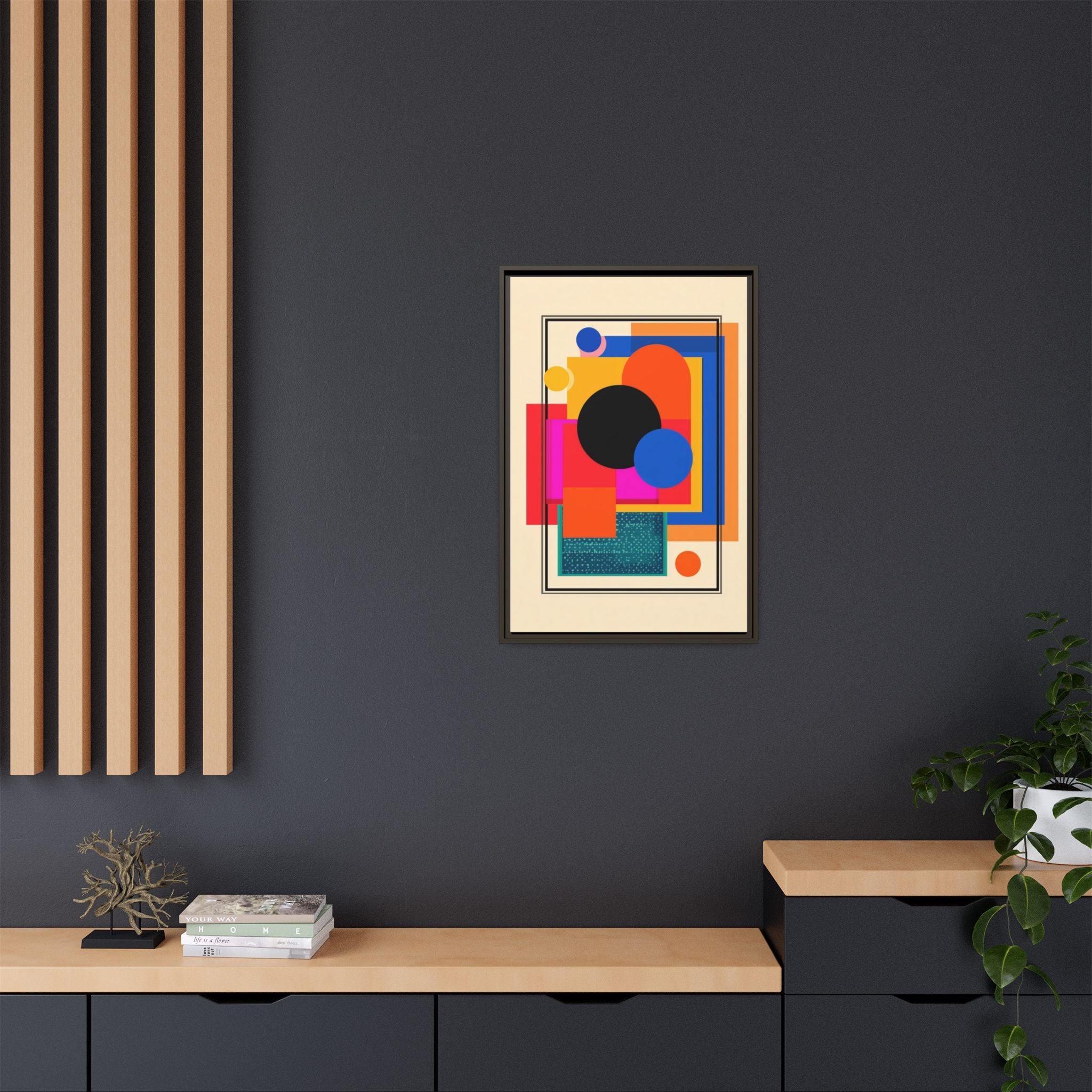 Geometric Harmony: Abstract Color Blocks, Mid-Century Modern Design, Minimalist Art Composition   |   Custom Orders Accepted