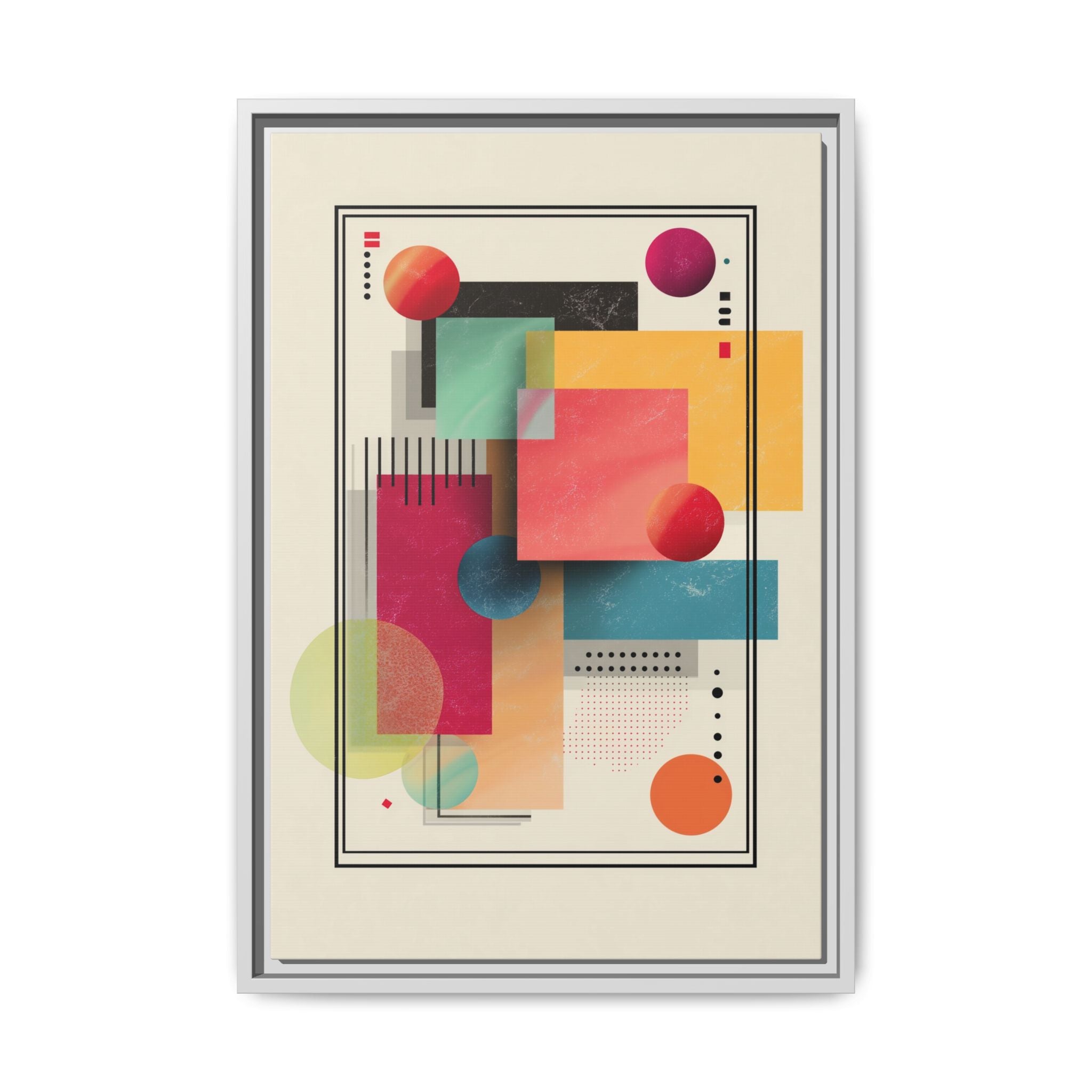 Geometric Harmony: Bauhaus Intersections, Digital Abstract Layers, Contemporary Color Palette   |   Custom Orders Accepted