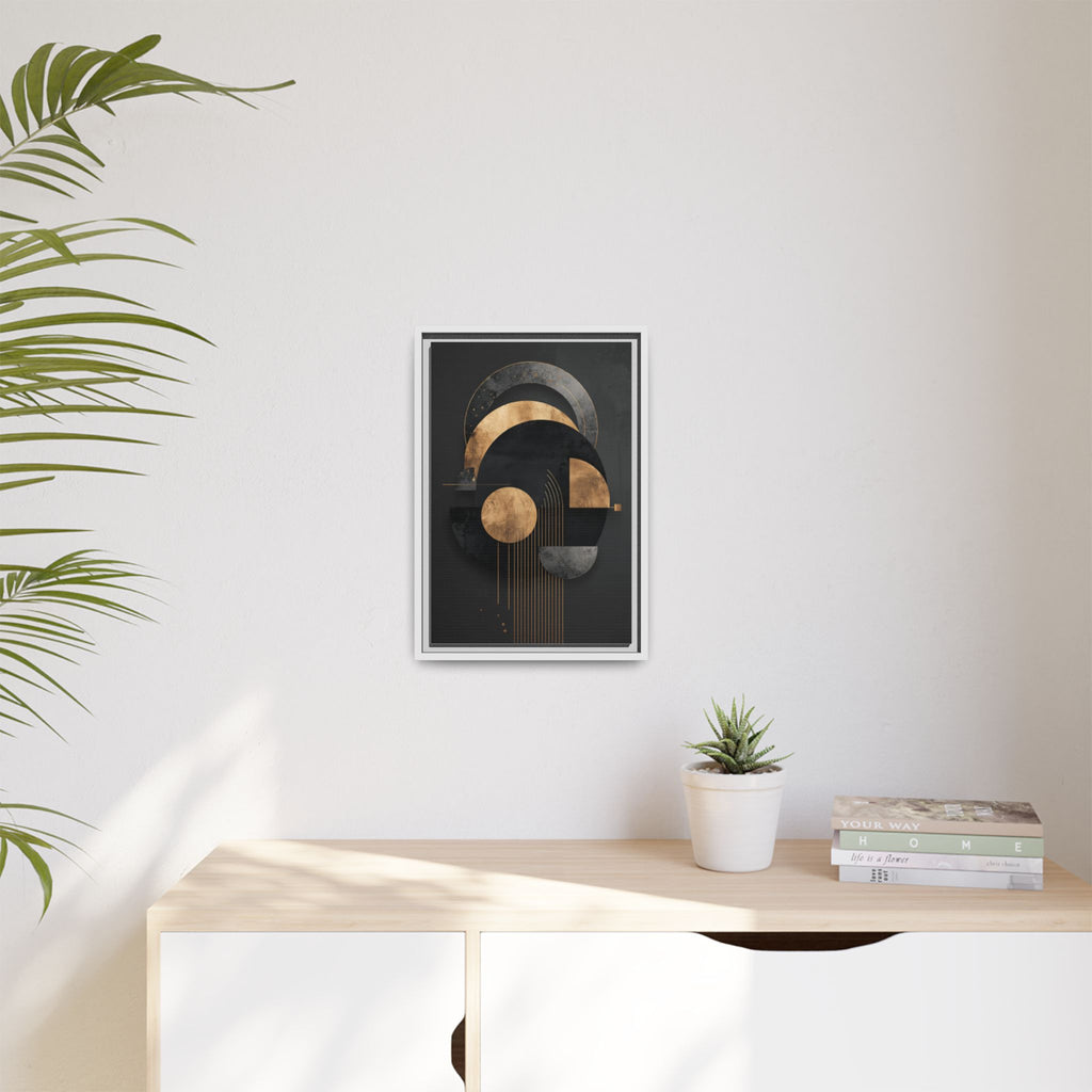 Geometric Resonance: Abstract Gold and Black Design, Minimalist Architectural Art, Modern Metallic Composition   |   Custom Orders Accepted