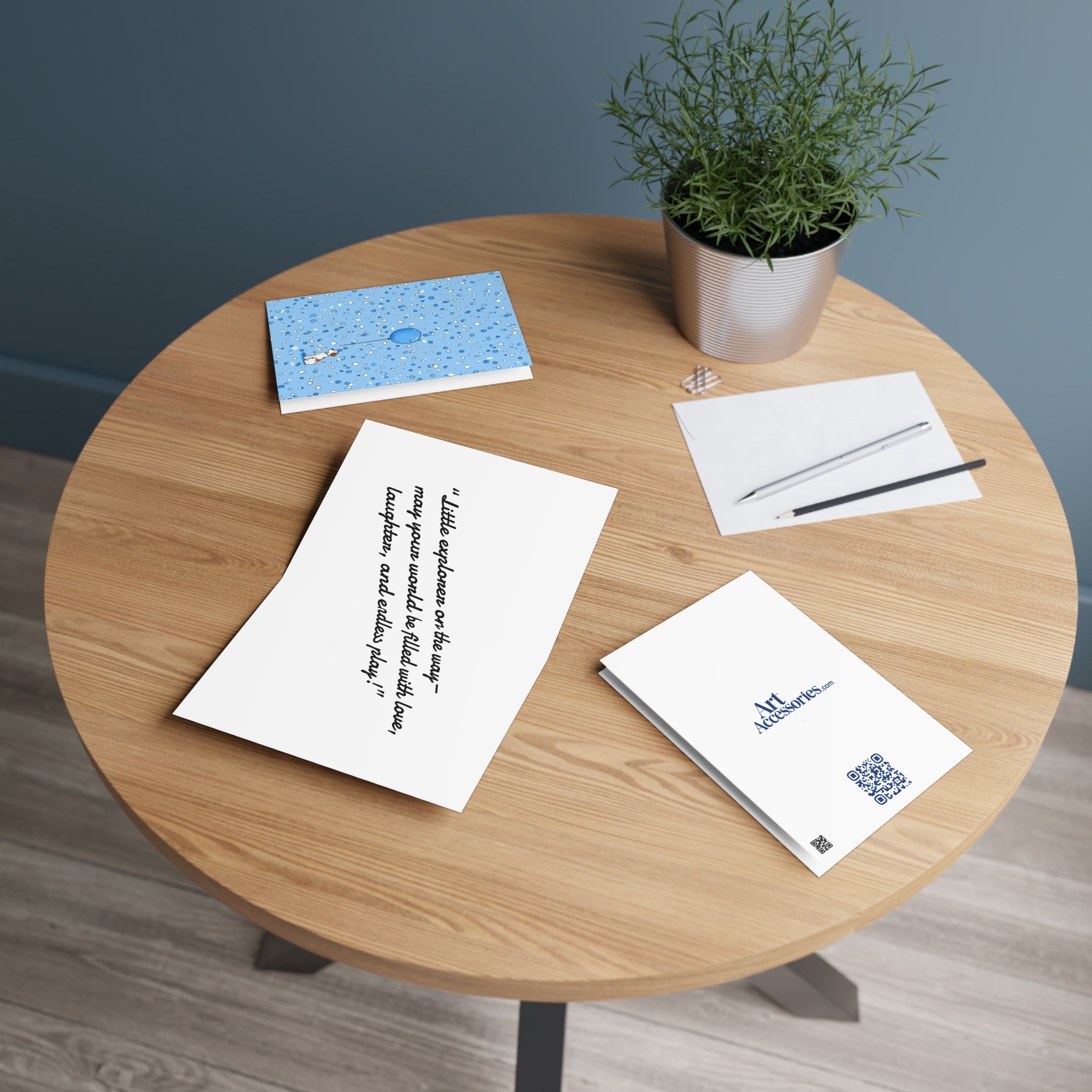 Baby Shower Greeting Cards — Cute Dog Design (Baby Boy)