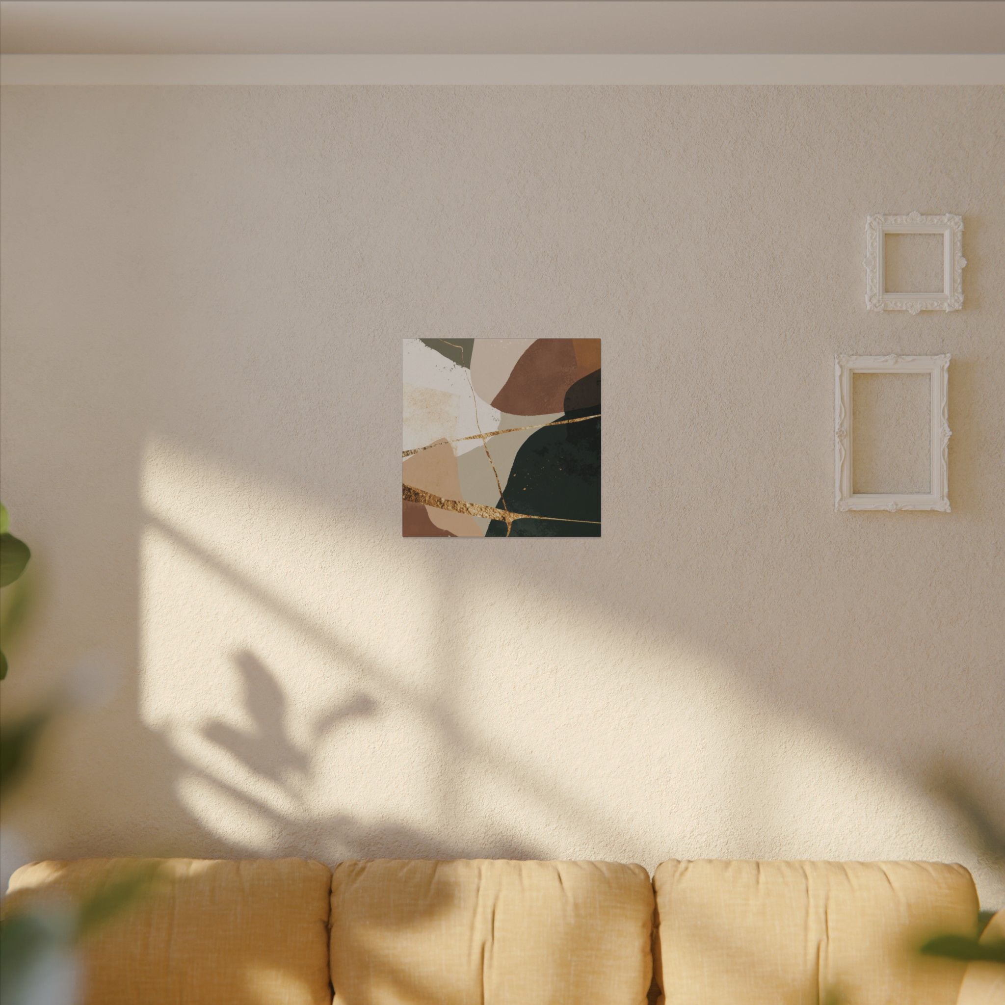 Canvas Print, Abstract Earthy Gold Wall Art, Modern Designer Home Decor, Stretched Matte Canvas; Thick, Multi-Size, Office Decor