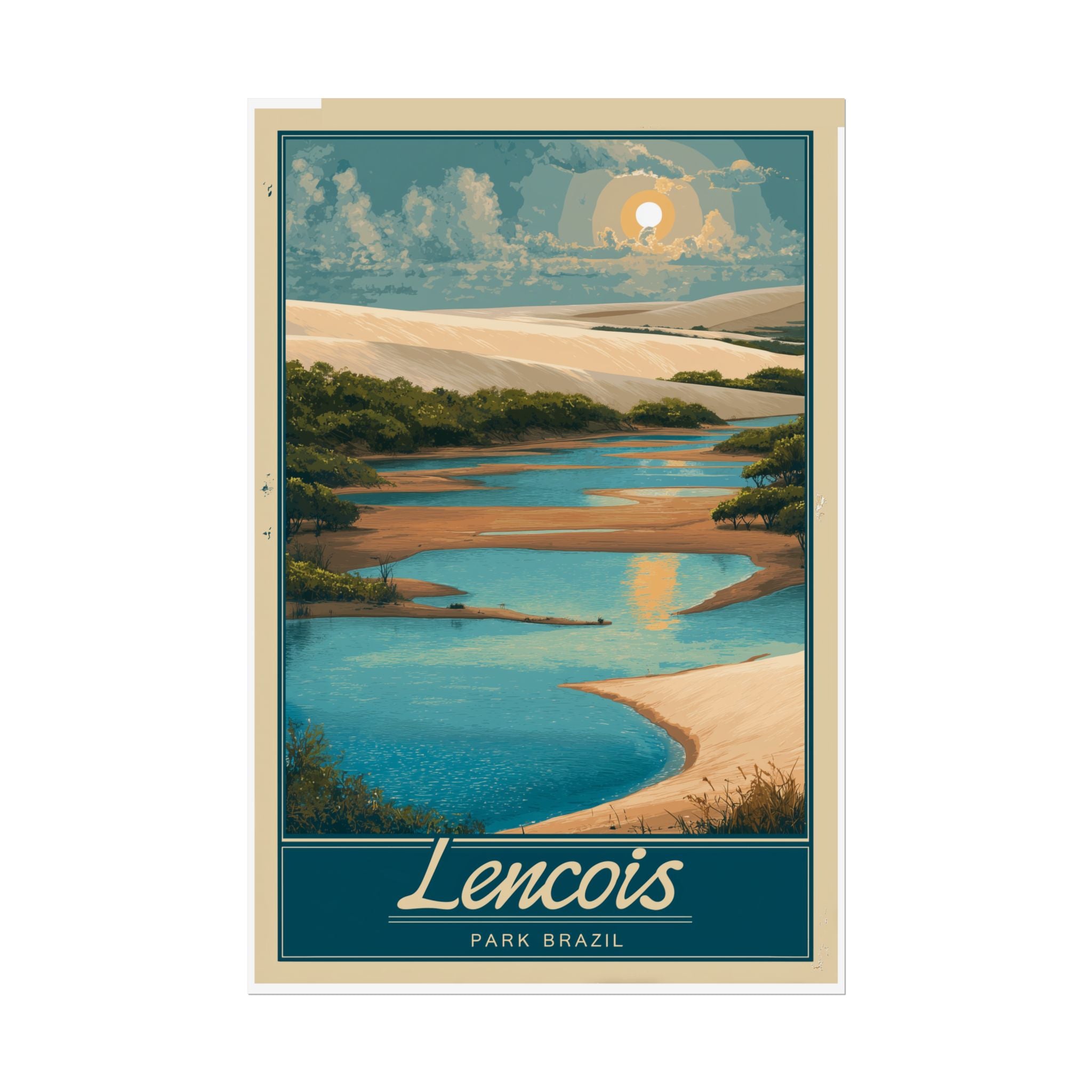 Lencois Paradise: Brazilian River Landscape, Vintage Travel Poster Style   |    Custom Orders Available